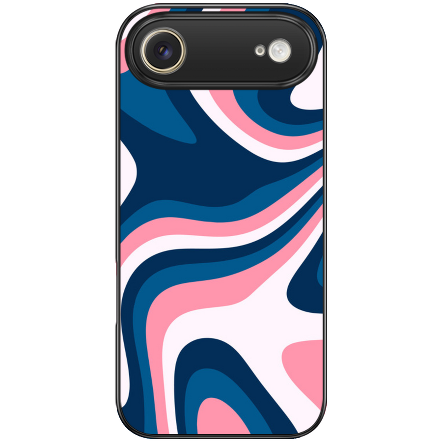 Pink Navy Marble Glossy Phone Case