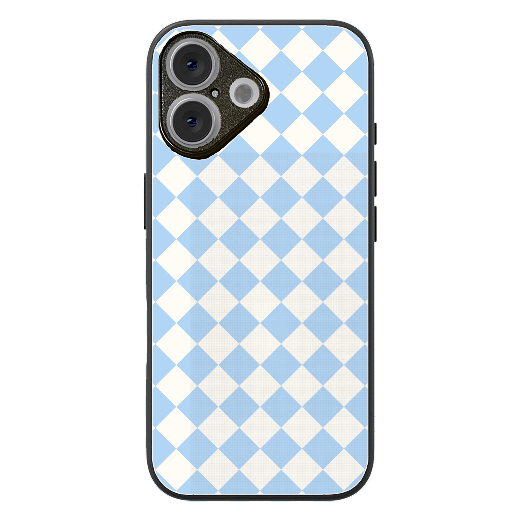 Blue and White Checkers Glossy Phone Case | Winky Cats