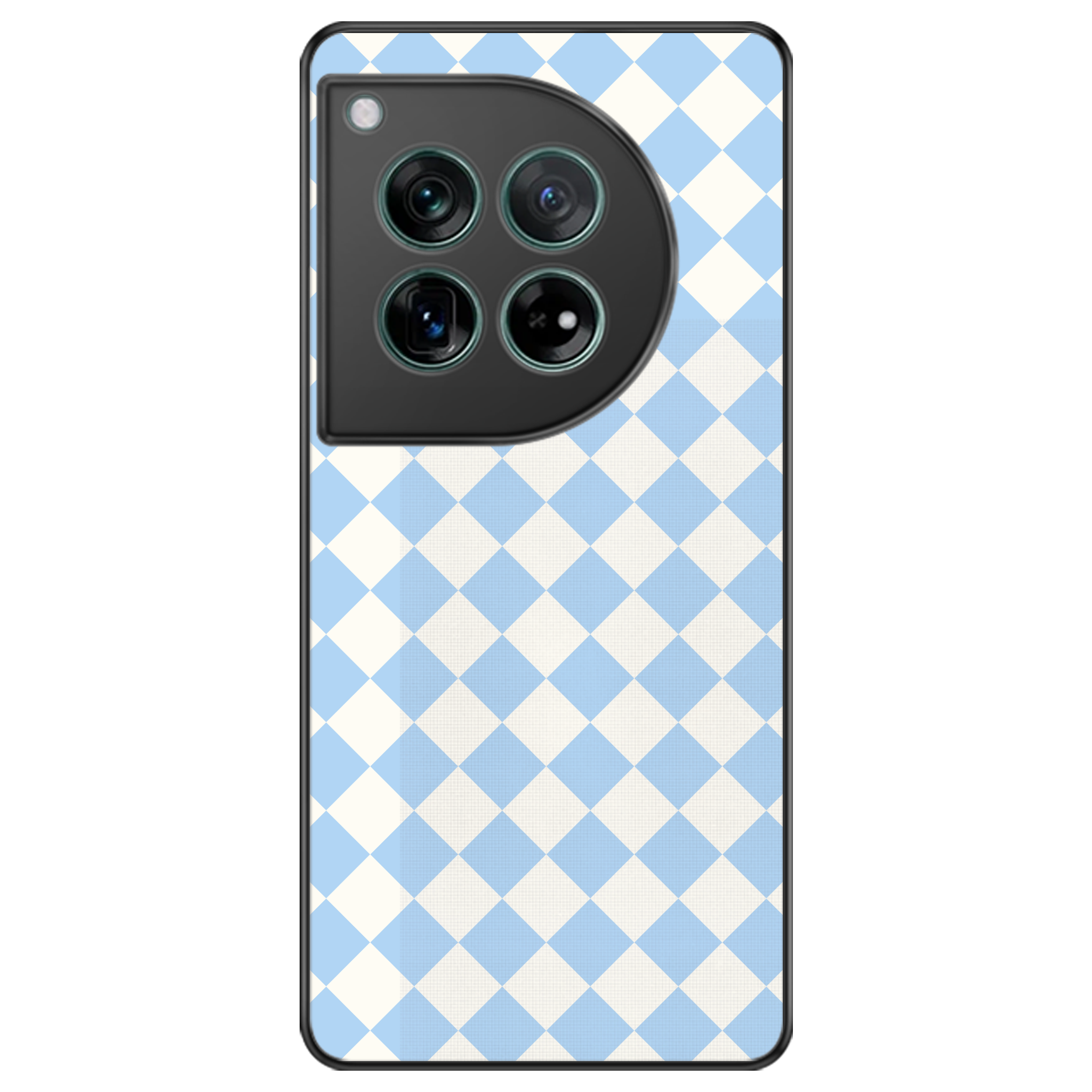 Blue and White Checkers Glossy Phone Case | Winky Cats