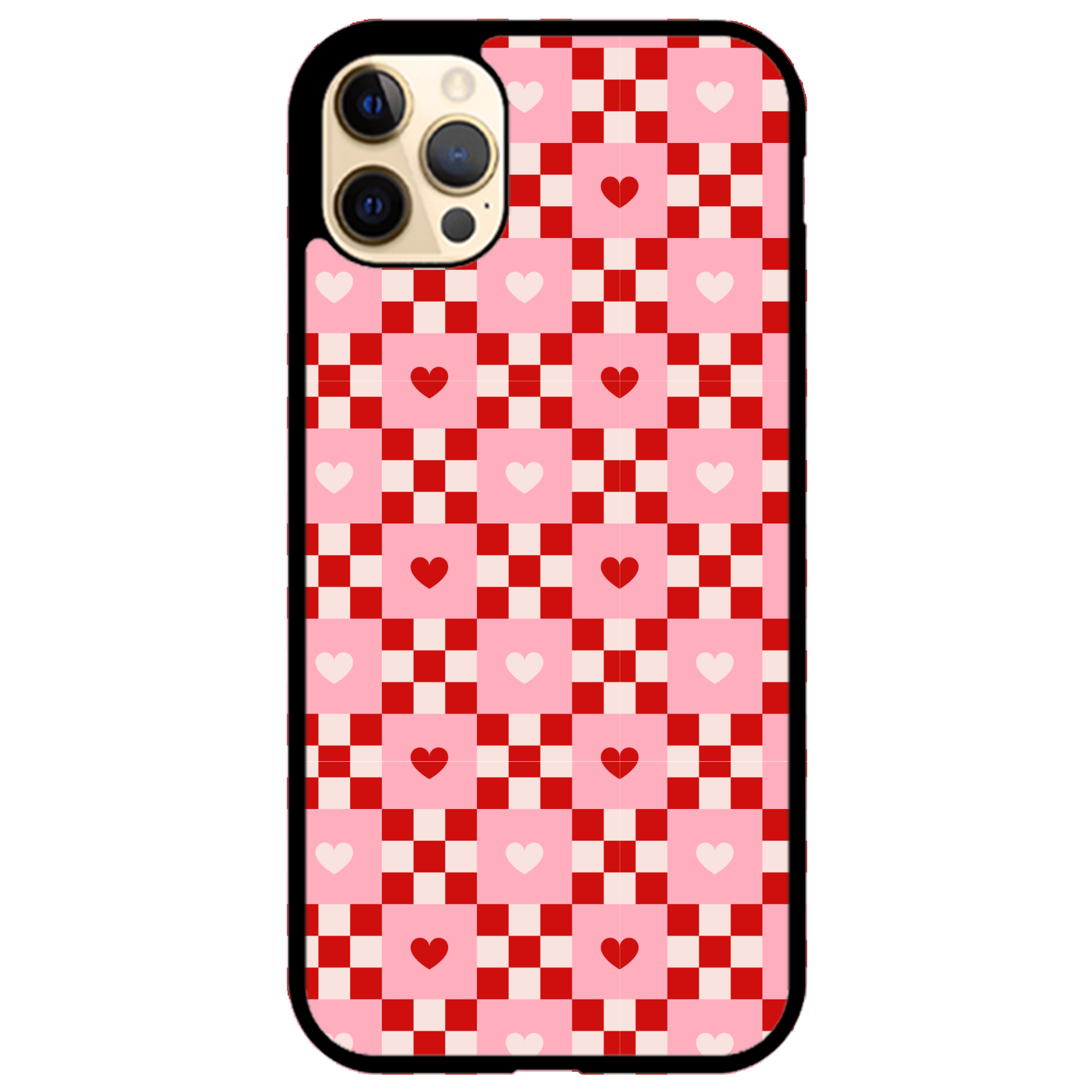 Cherry Hearts Gingham Phone Case | Winky Cats