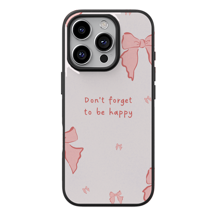 Be Happy Bow Quote Phone Case