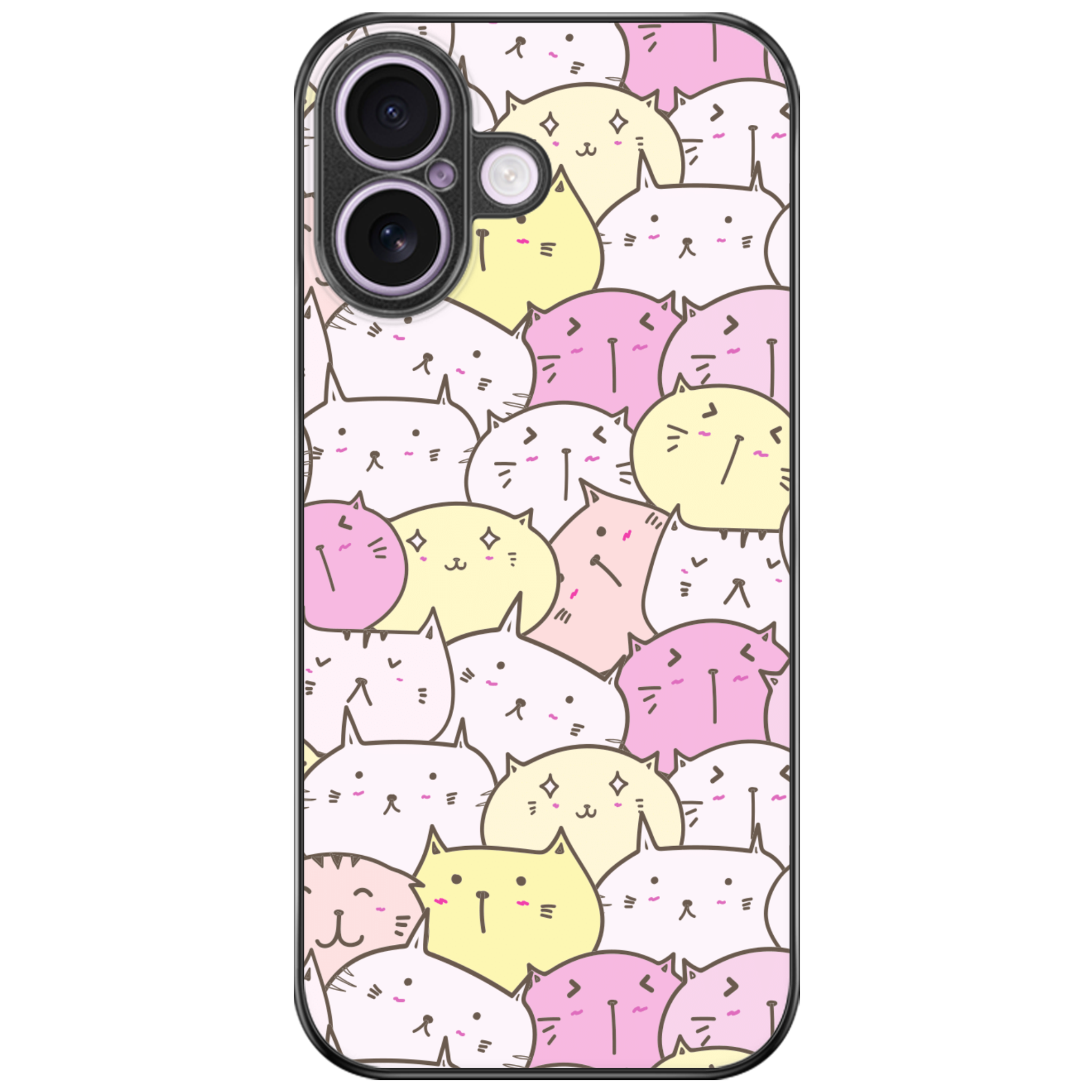 Pastel Cat Pile Glossy Phone Case | Winky Cats