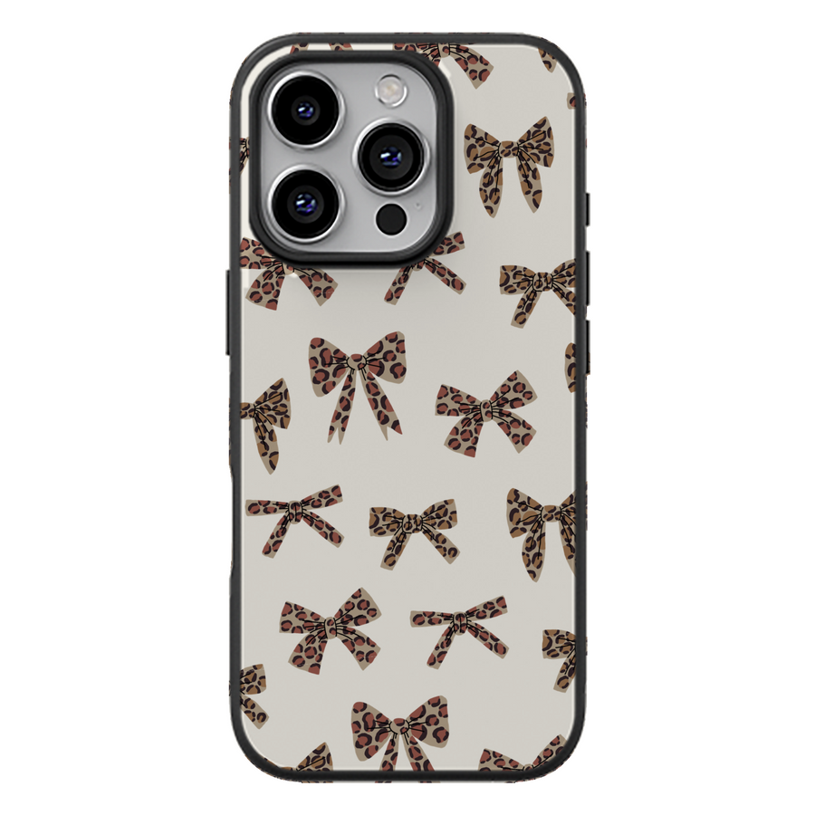 Leopard Print Bow Phone Case