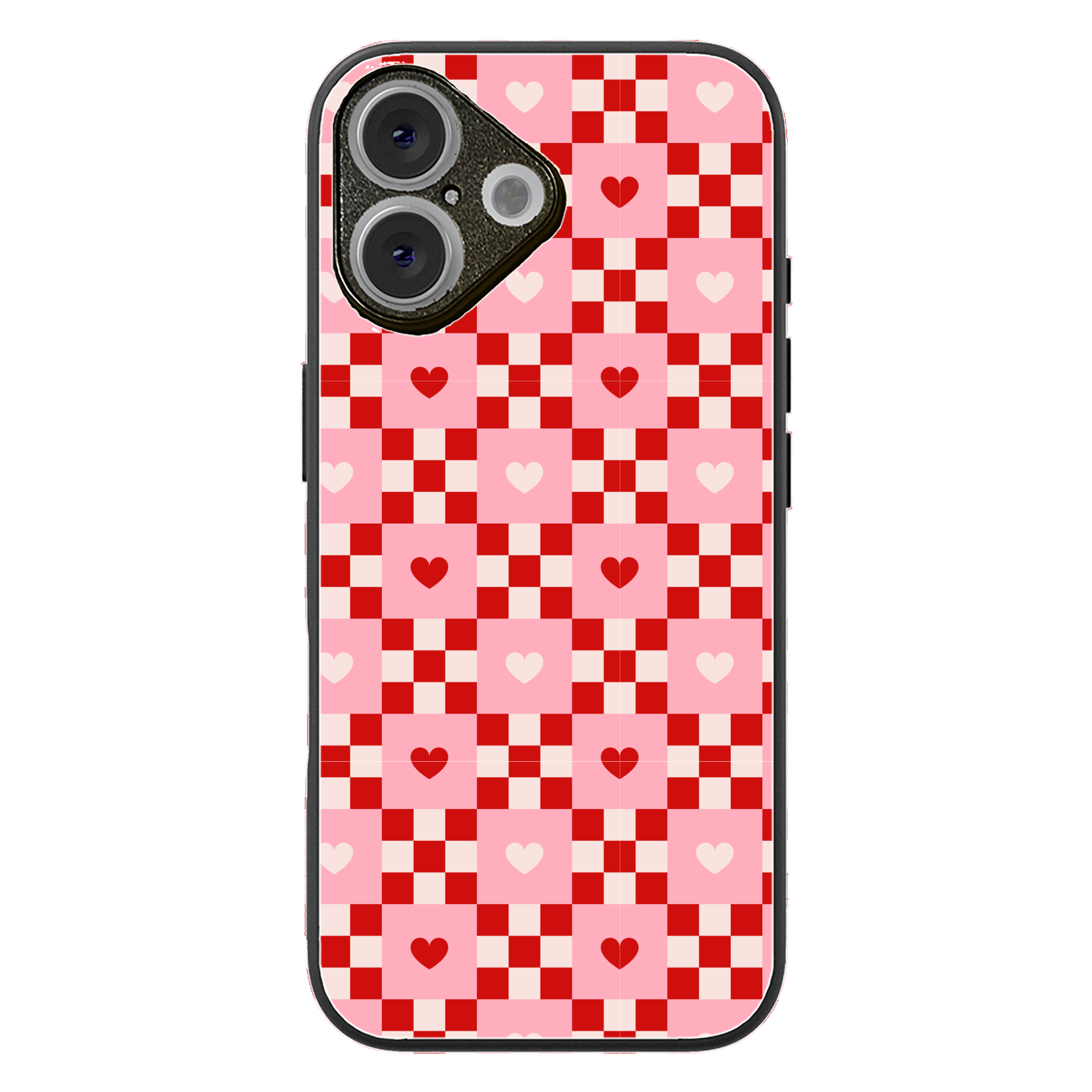 Cherry Hearts Gingham Phone Case | Winky Cats