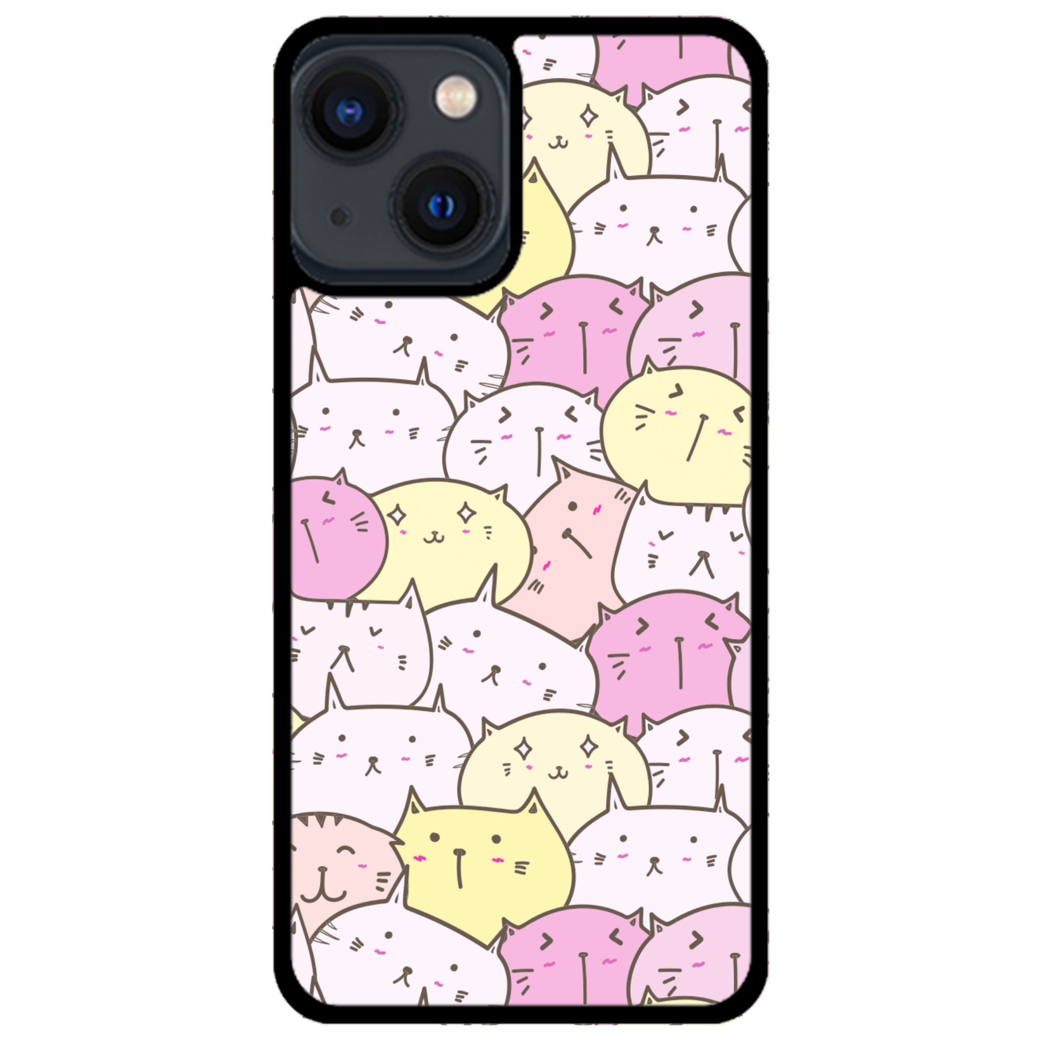 Pastel Cat Pile Glossy Phone Case | Winky Cats