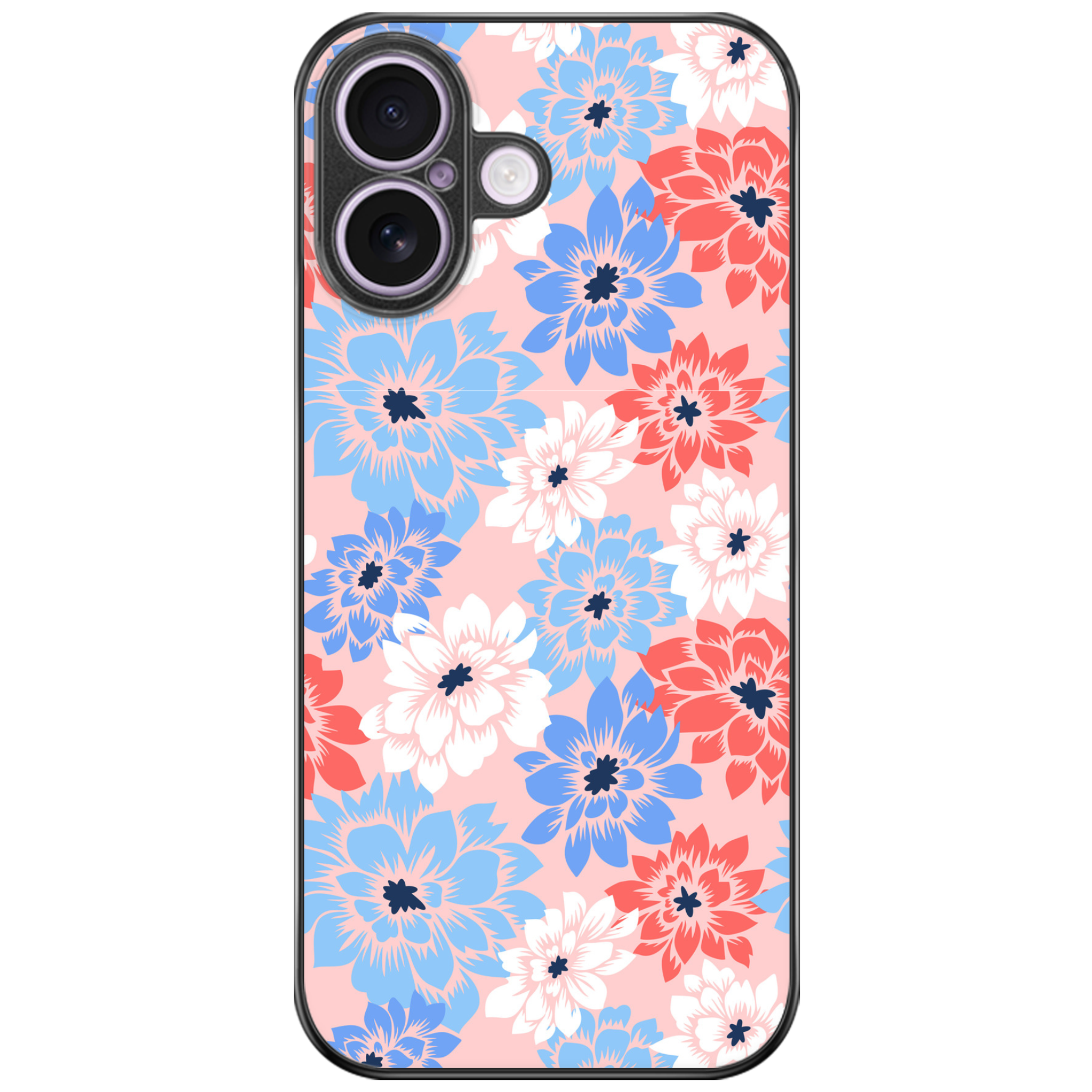 Coral & Blue Blooms Floral Phone Case | Winky Cats