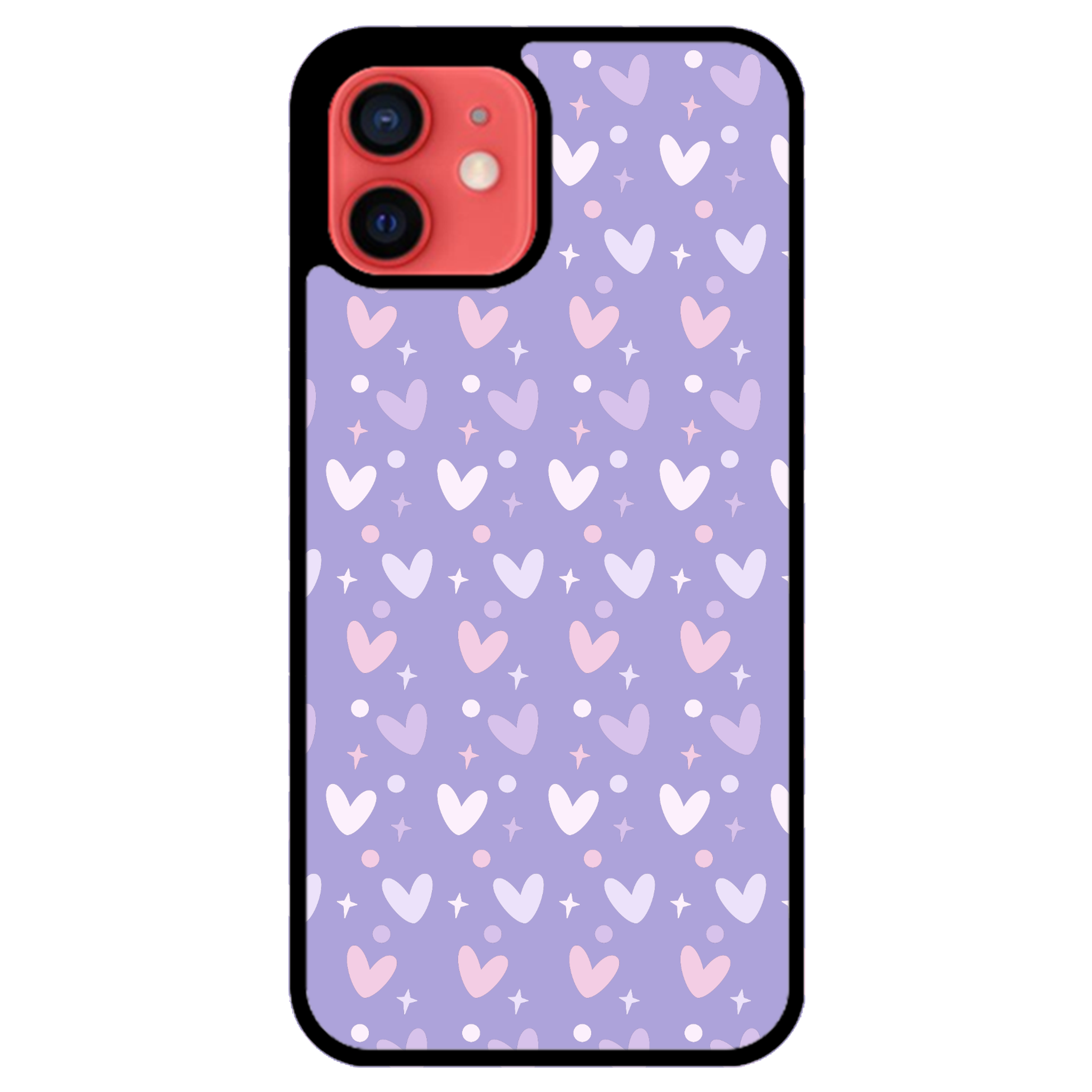Lilac Heart Confetti Glossy Phone Case | Winky Cats