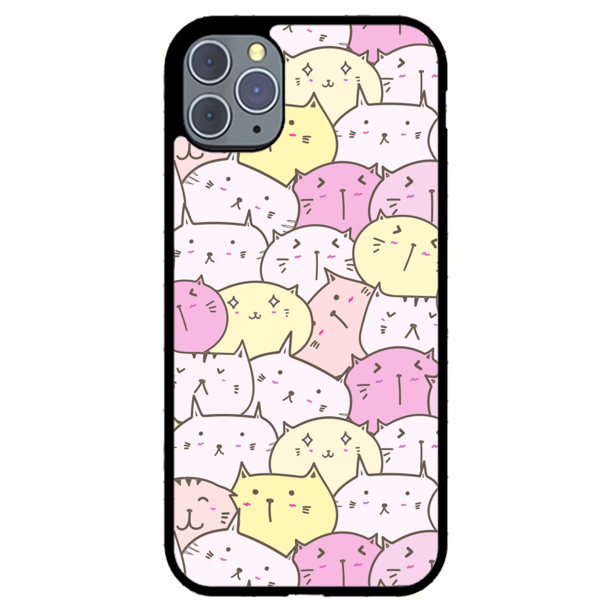 Pastel Cat Pile Glossy Phone Case | Winky Cats