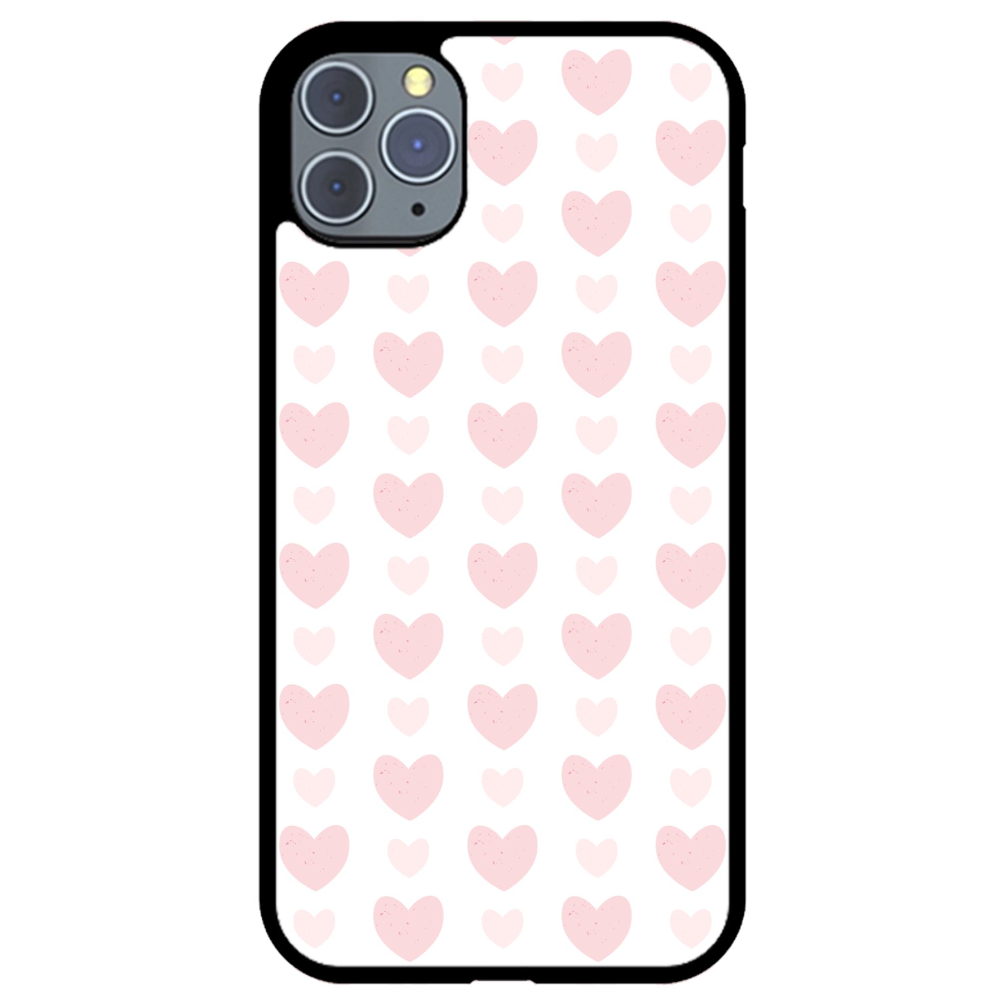 Blush Heart Grid Glossy Phone Case | Winky Cats