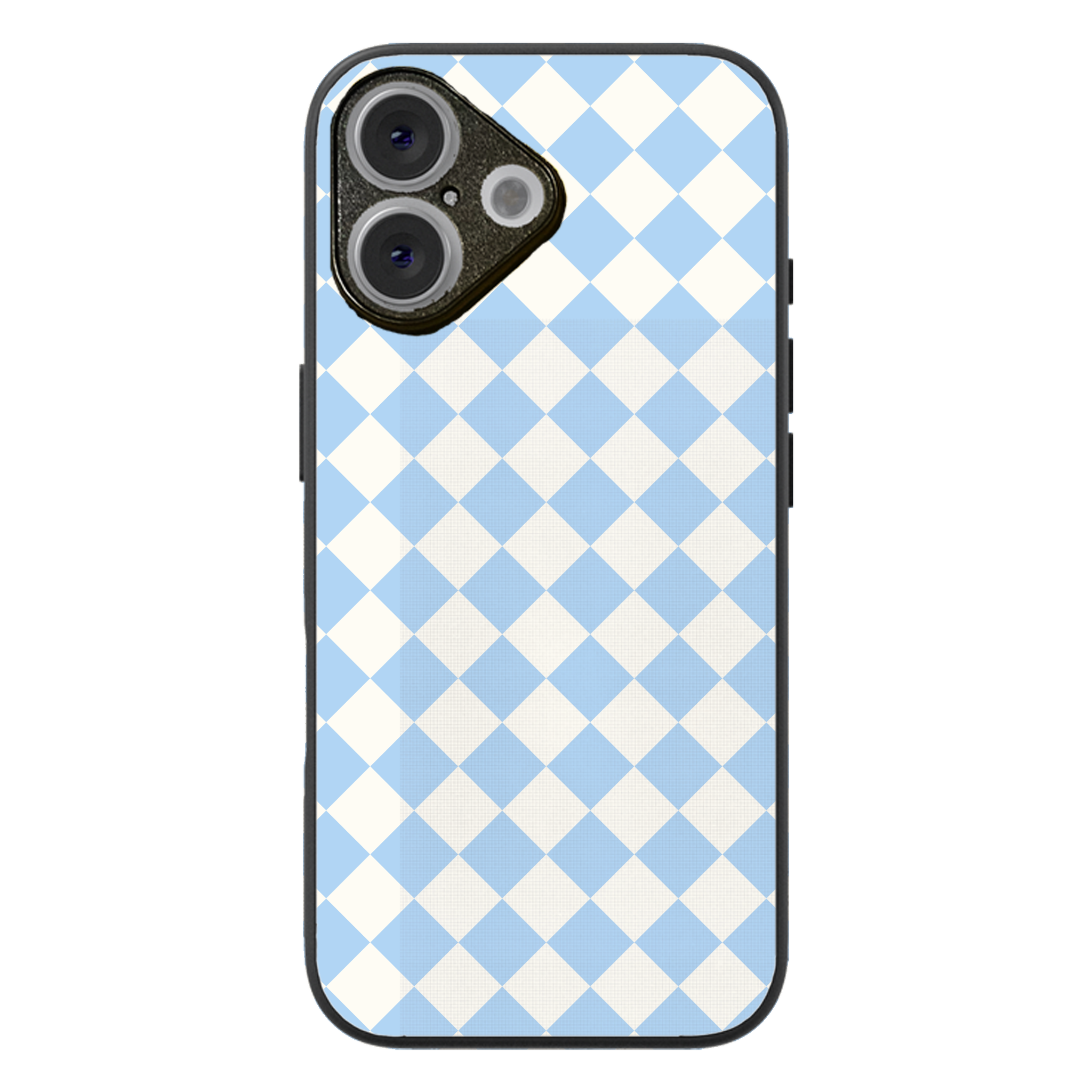 Blue and White Checkers Glossy Phone Case | Winky Cats