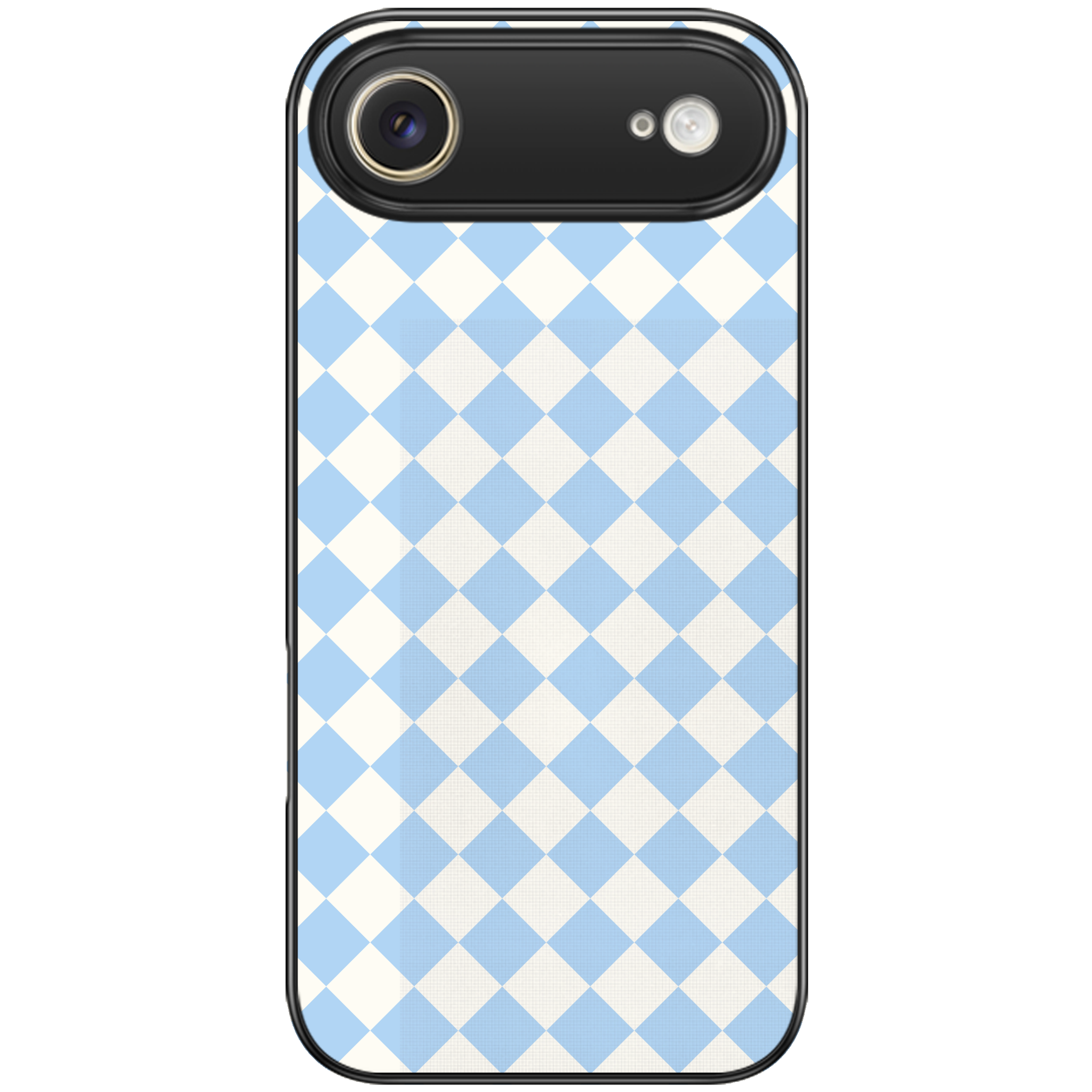 Blue and White Checkers Glossy Phone Case | Winky Cats