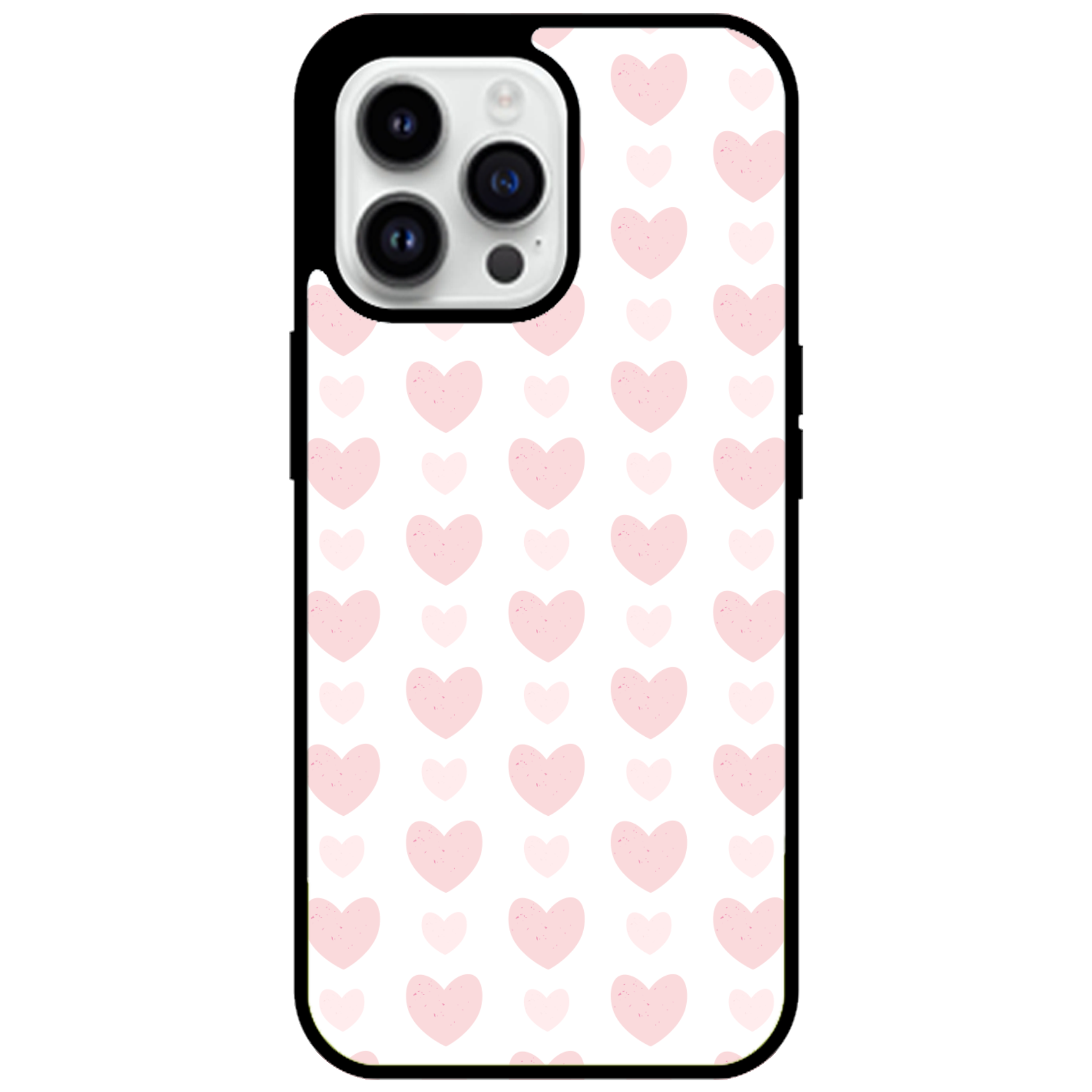 Blush Heart Grid Glossy Phone Case | Winky Cats