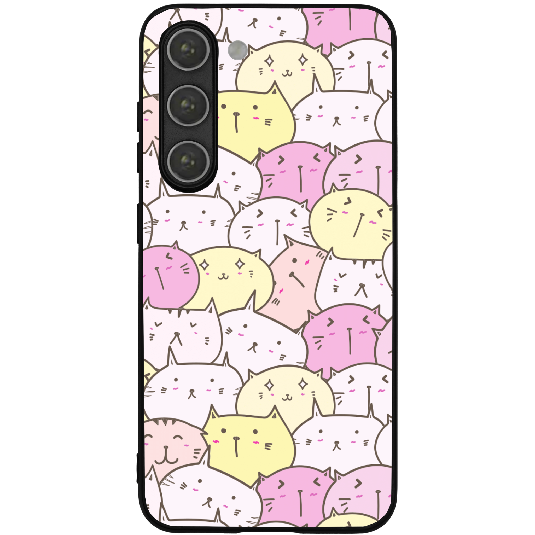Pastel Cat Pile Glossy Phone Case | Winky Cats