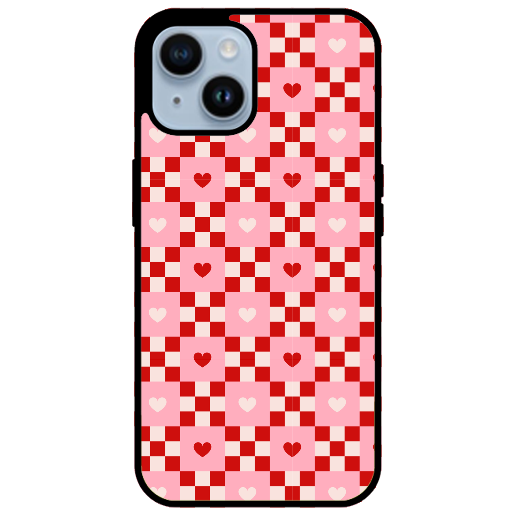 Cherry Hearts Gingham Phone Case | Winky Cats