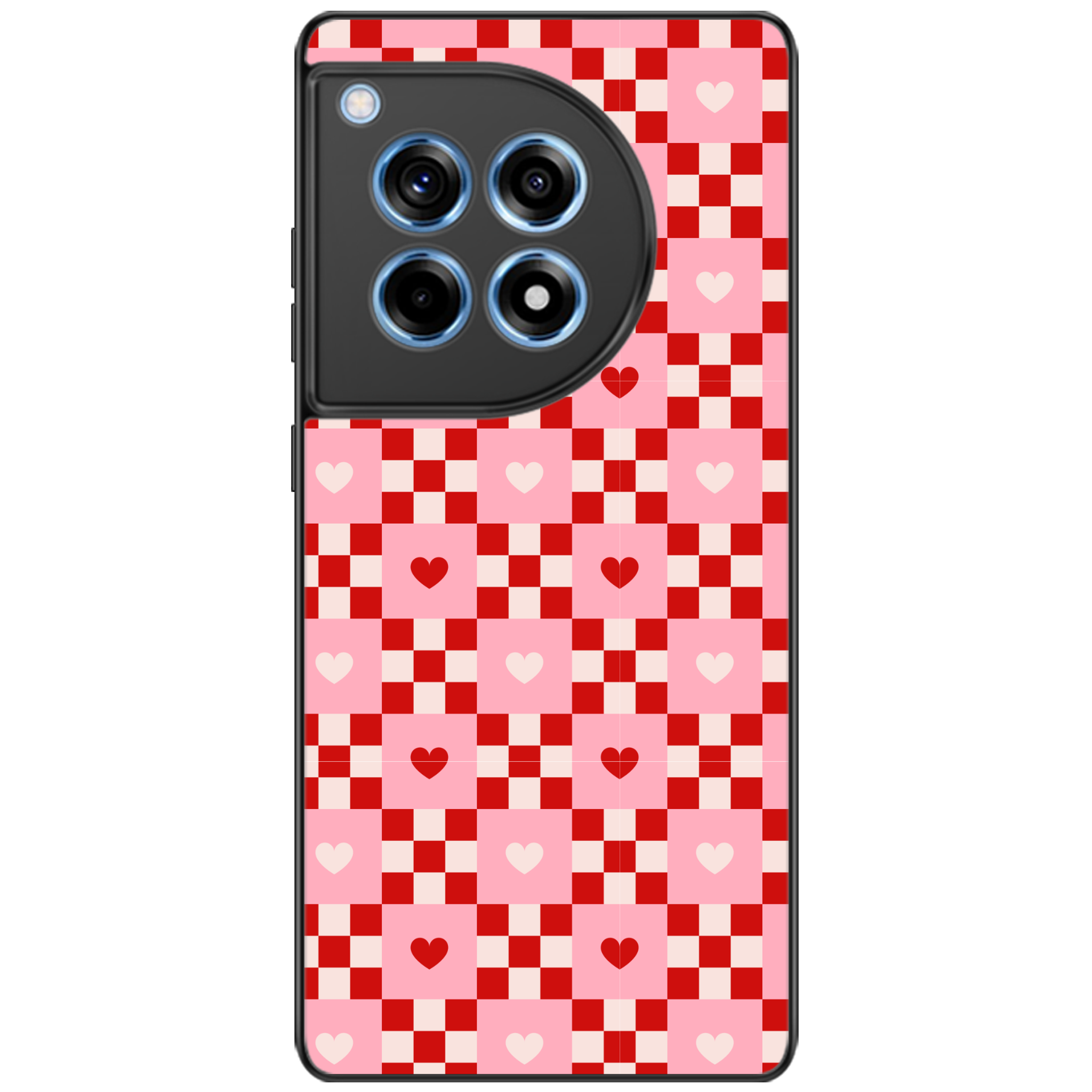 Cherry Hearts Gingham Phone Case | Winky Cats