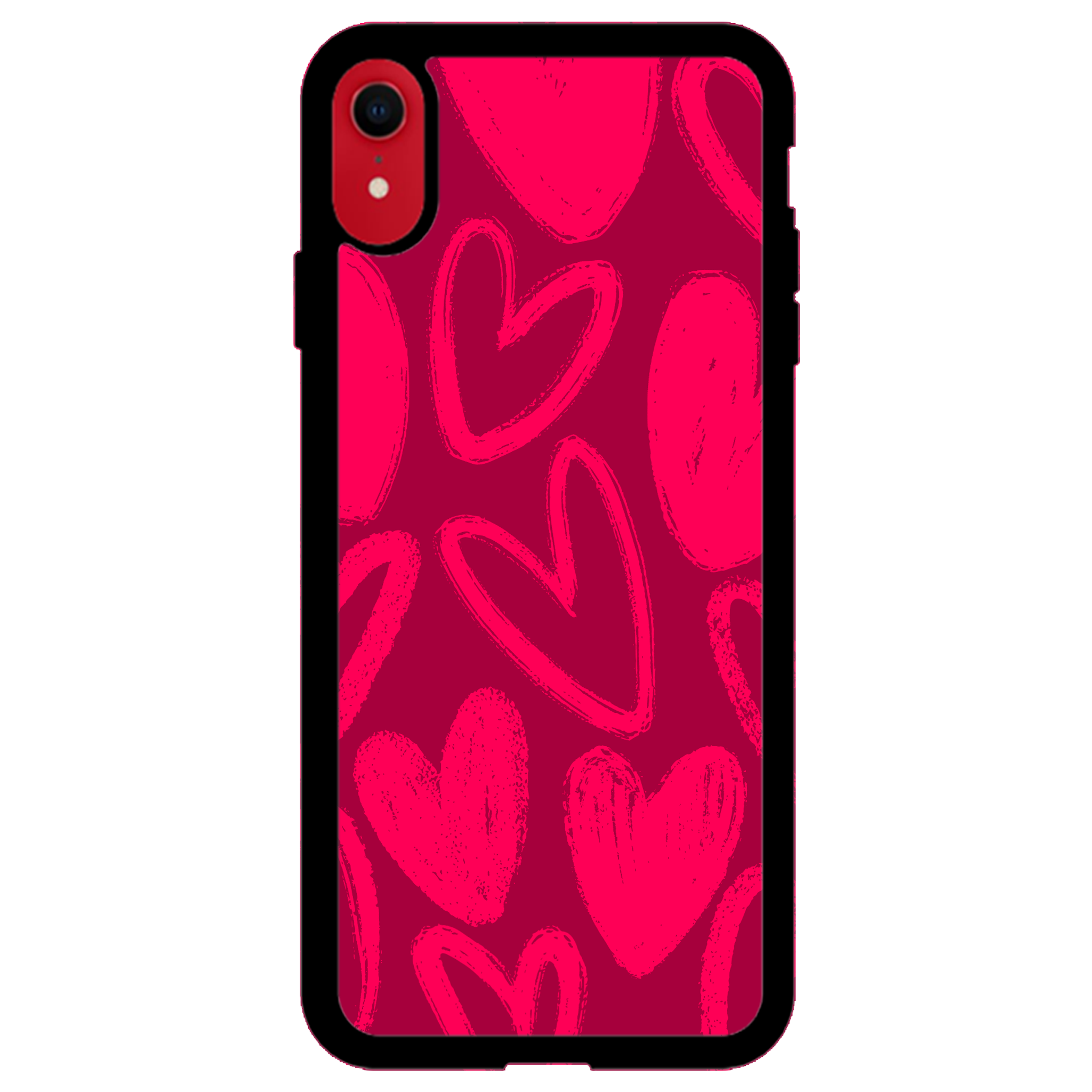 Berry Painted Hearts Glossy Phone Case | Winky Cats