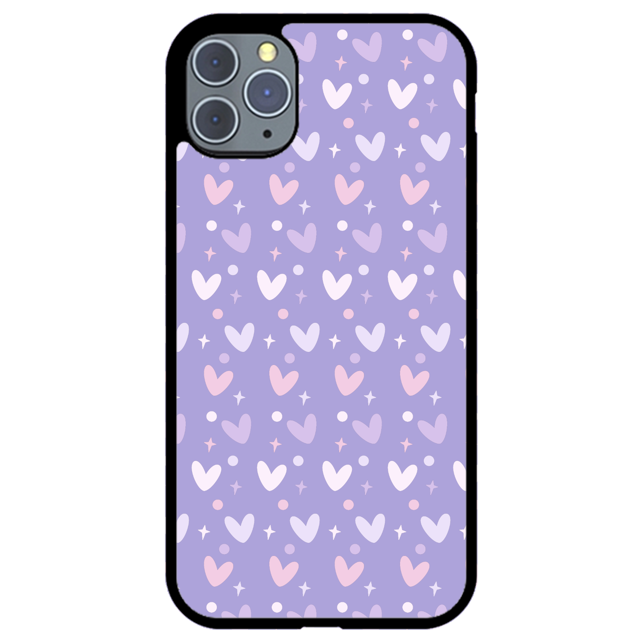 Lilac Heart Confetti Glossy Phone Case | Winky Cats