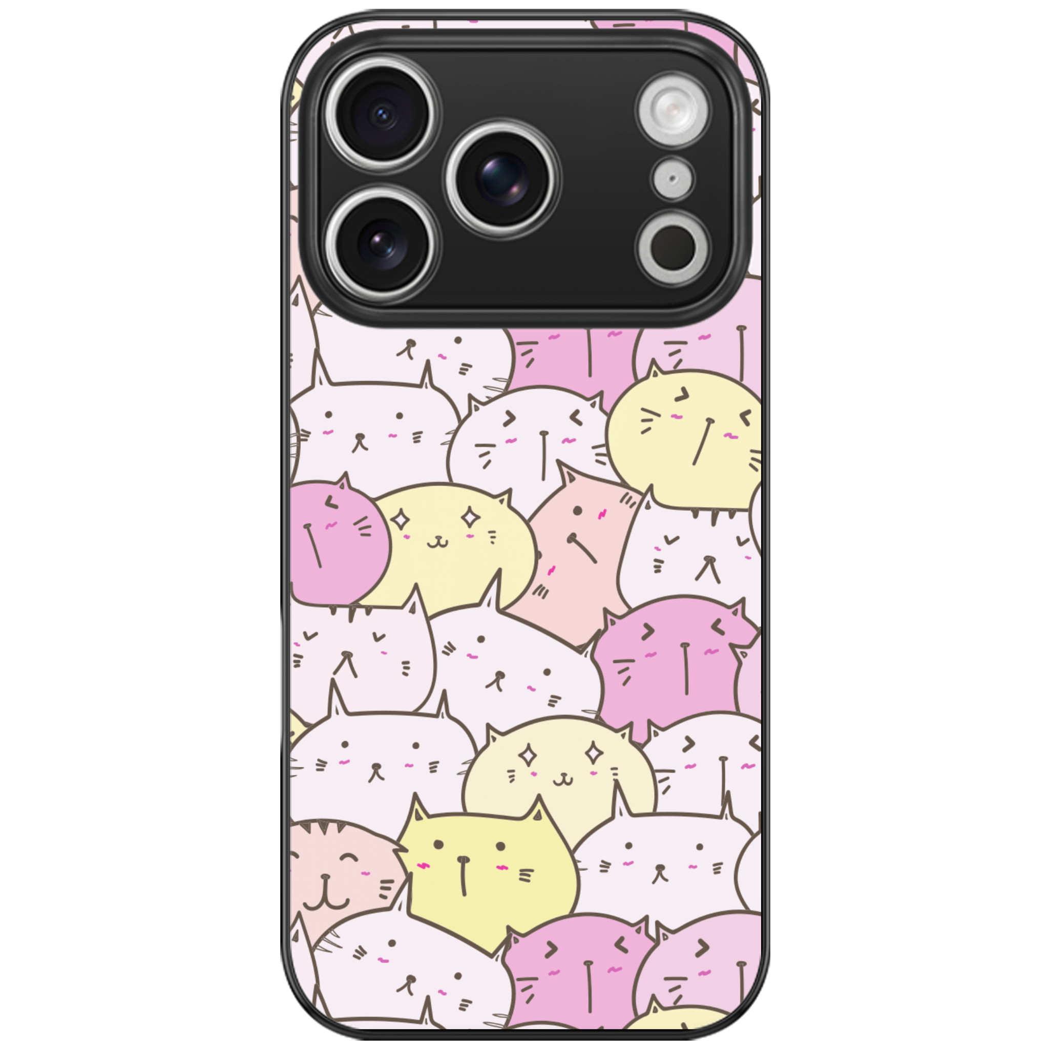 Pastel Cat Pile Glossy Phone Case | Winky Cats