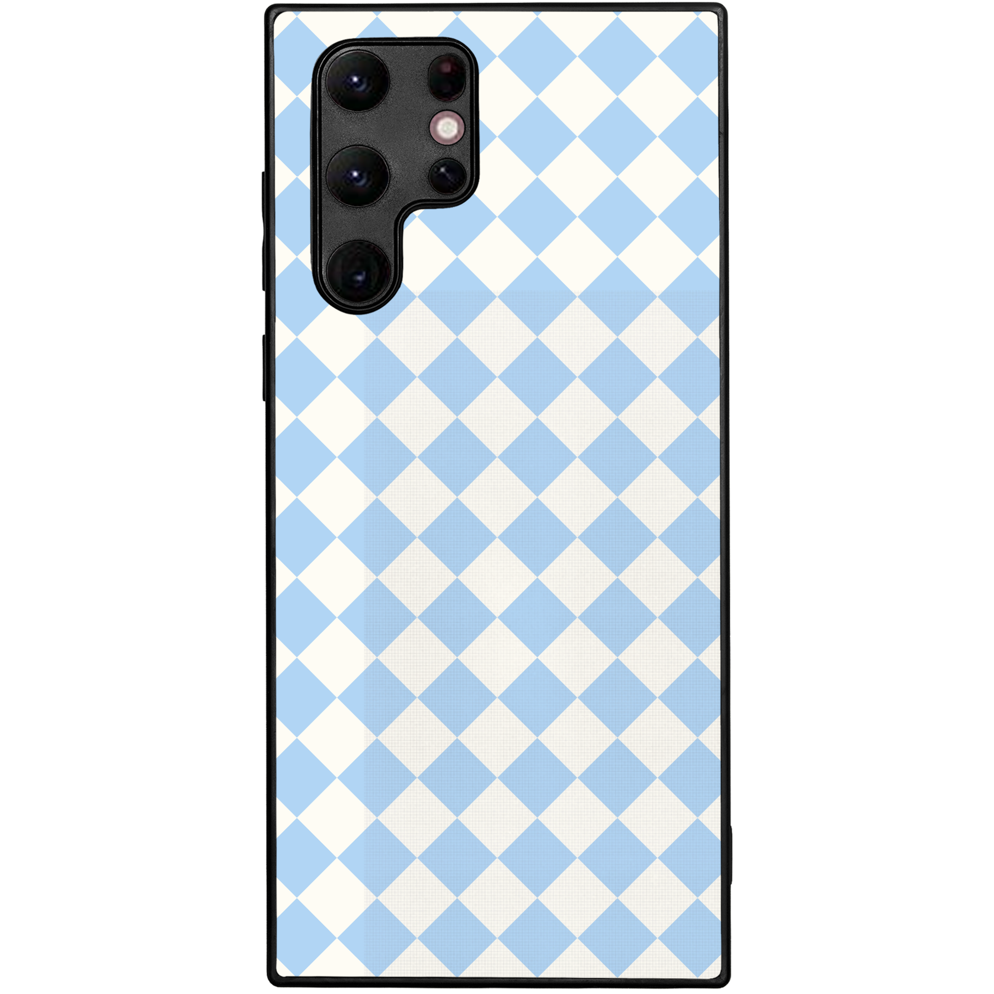 Blue and White Checkers Glossy Phone Case | Winky Cats