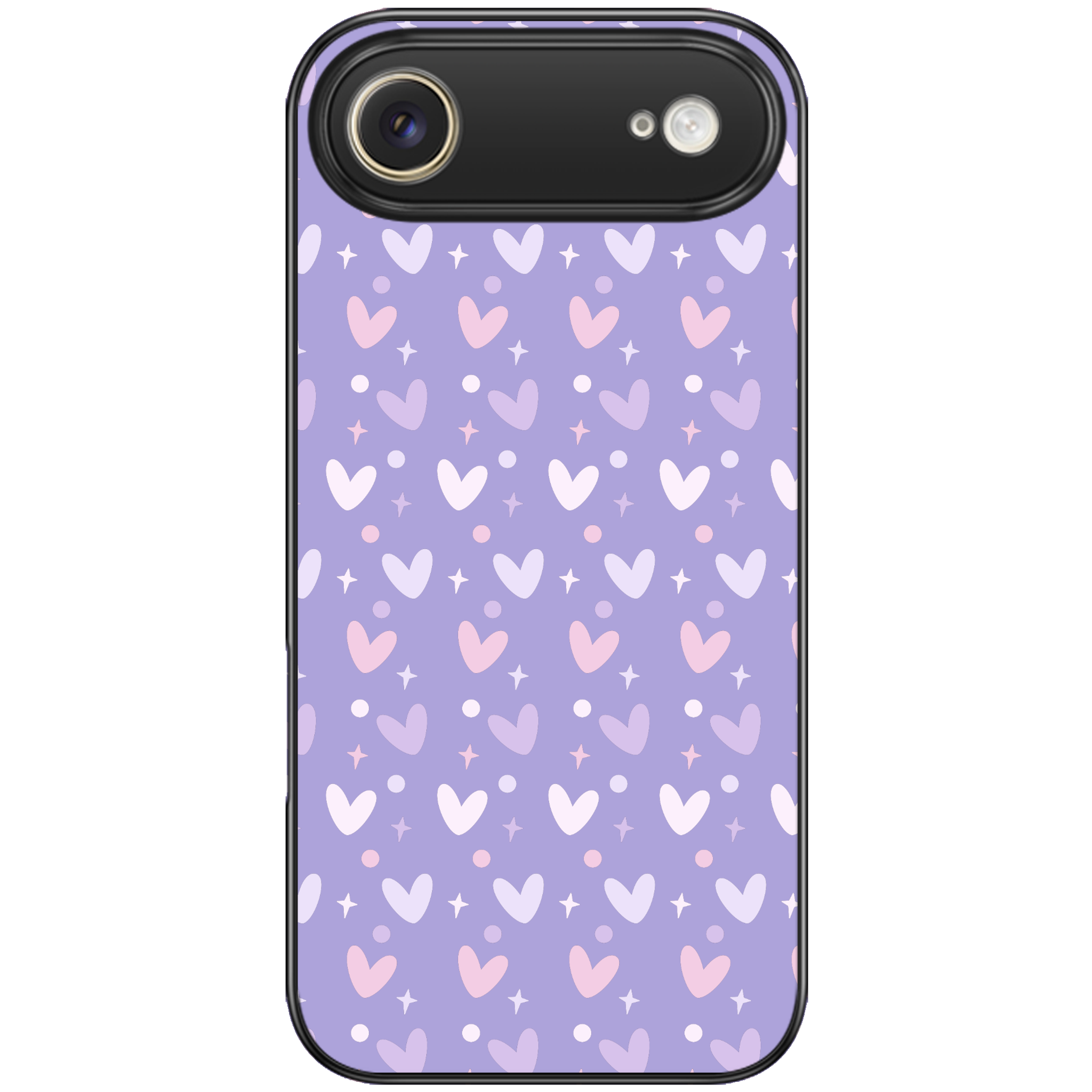 Lilac Heart Confetti Glossy Phone Case | Winky Cats