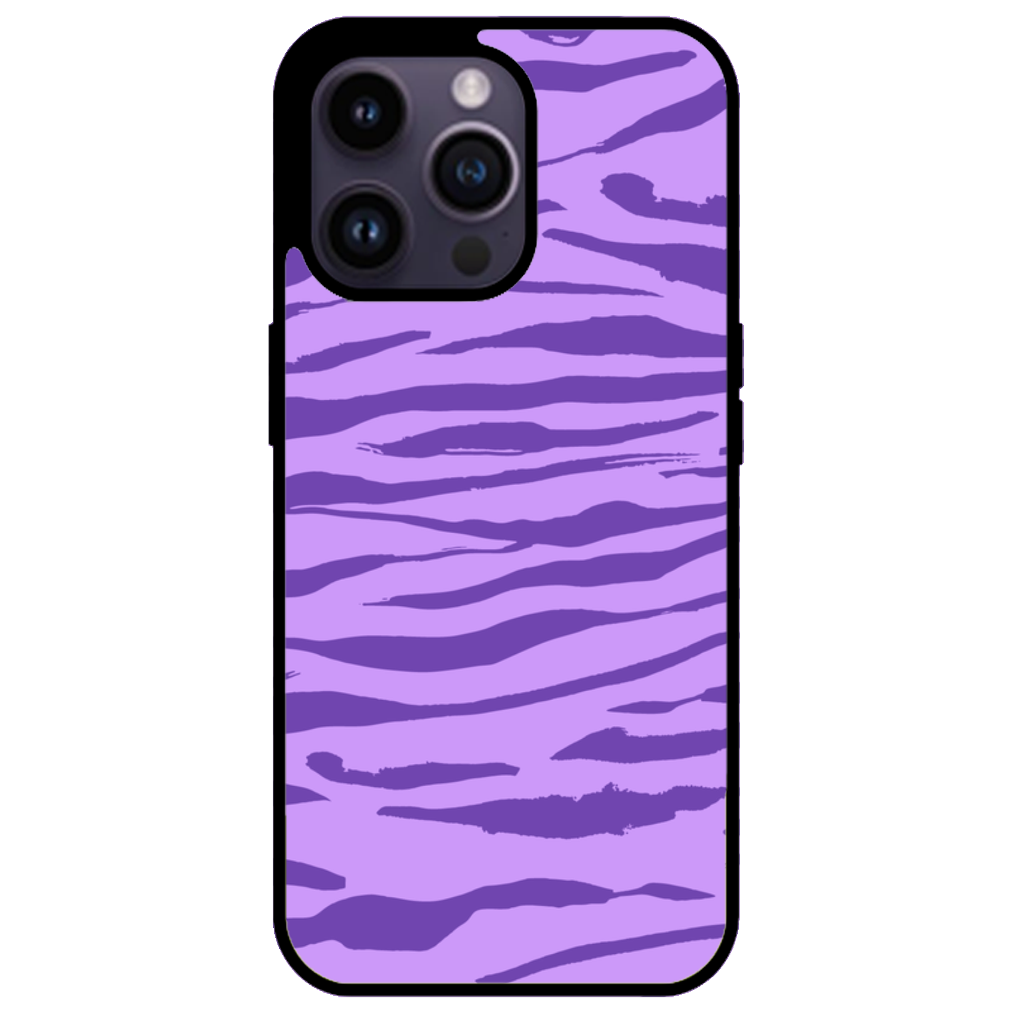 Purple Zebra Swirls Glossy Phone Case | Winky Cats