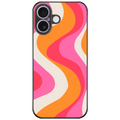 Retro Orange & Pink Swirls Glossy Phone Case | Winky Cats