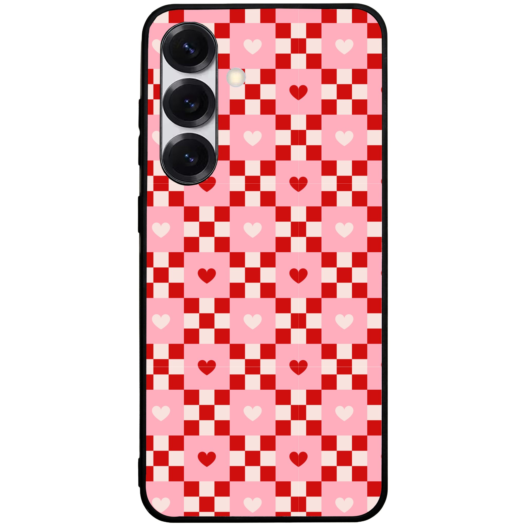 Cherry Hearts Gingham Phone Case | Winky Cats