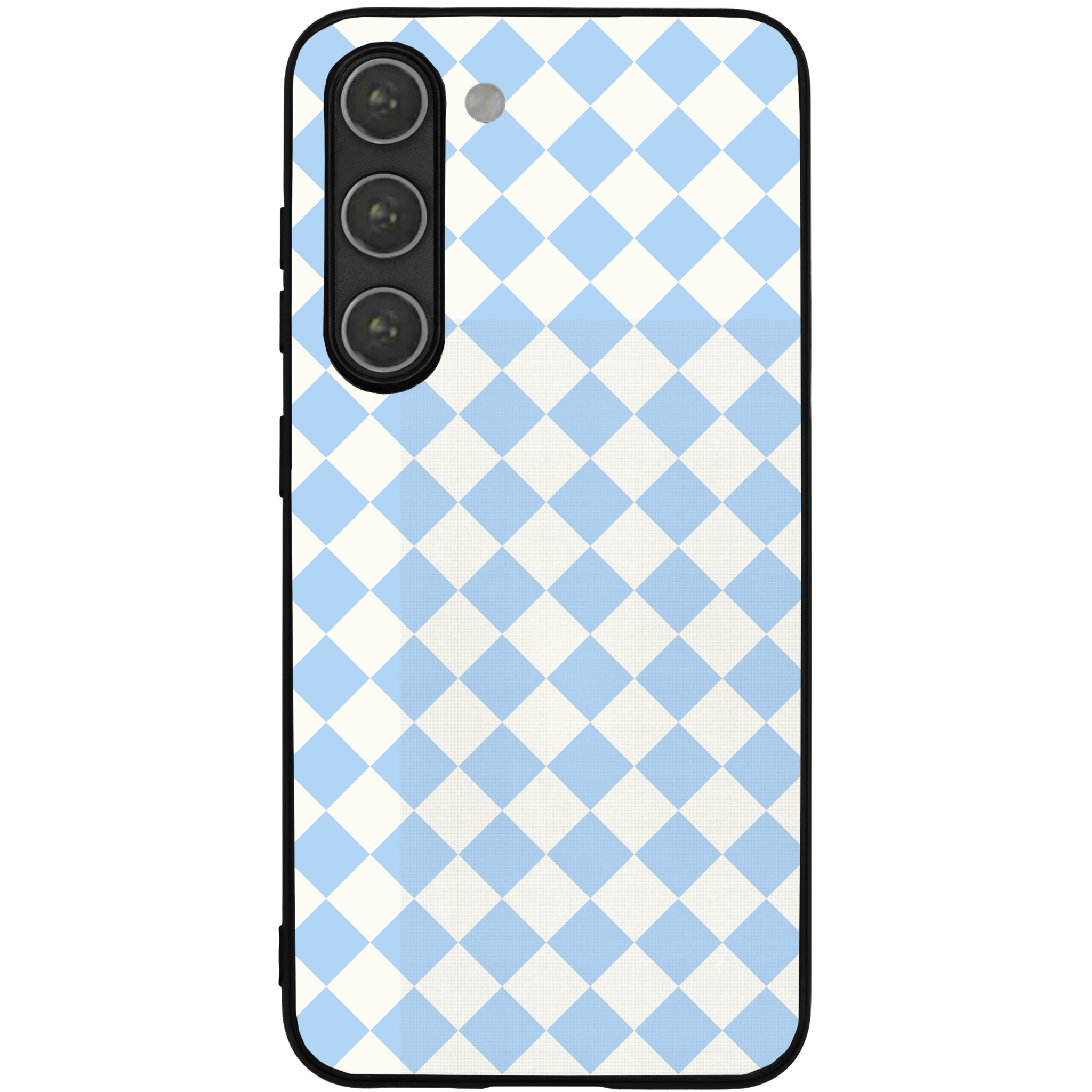 Blue and White Checkers Glossy Phone Case | Winky Cats