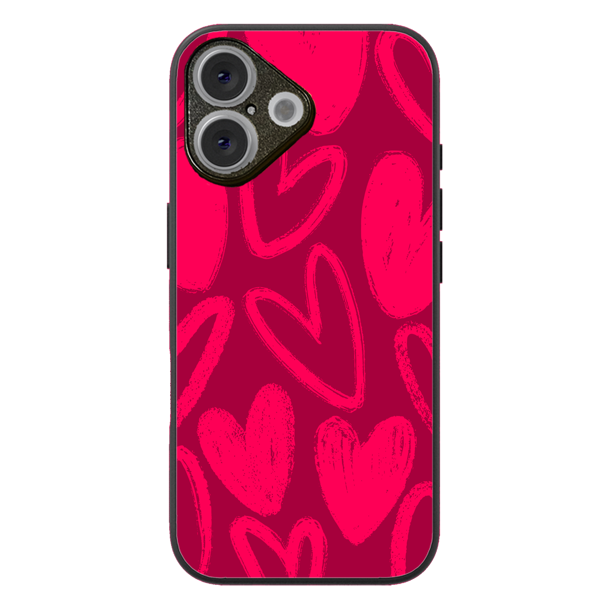 Berry Painted Hearts Glossy Phone Case | Winky Cats