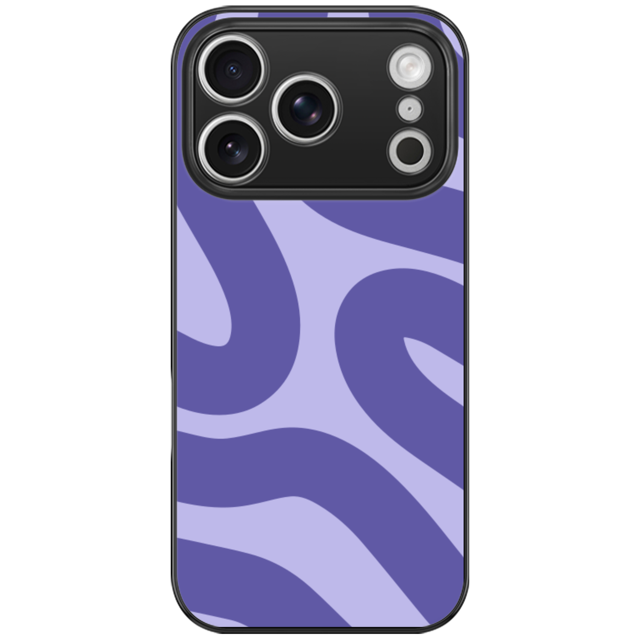 Purple Abstract Swirls Glossy Phone Case | Winky Cats