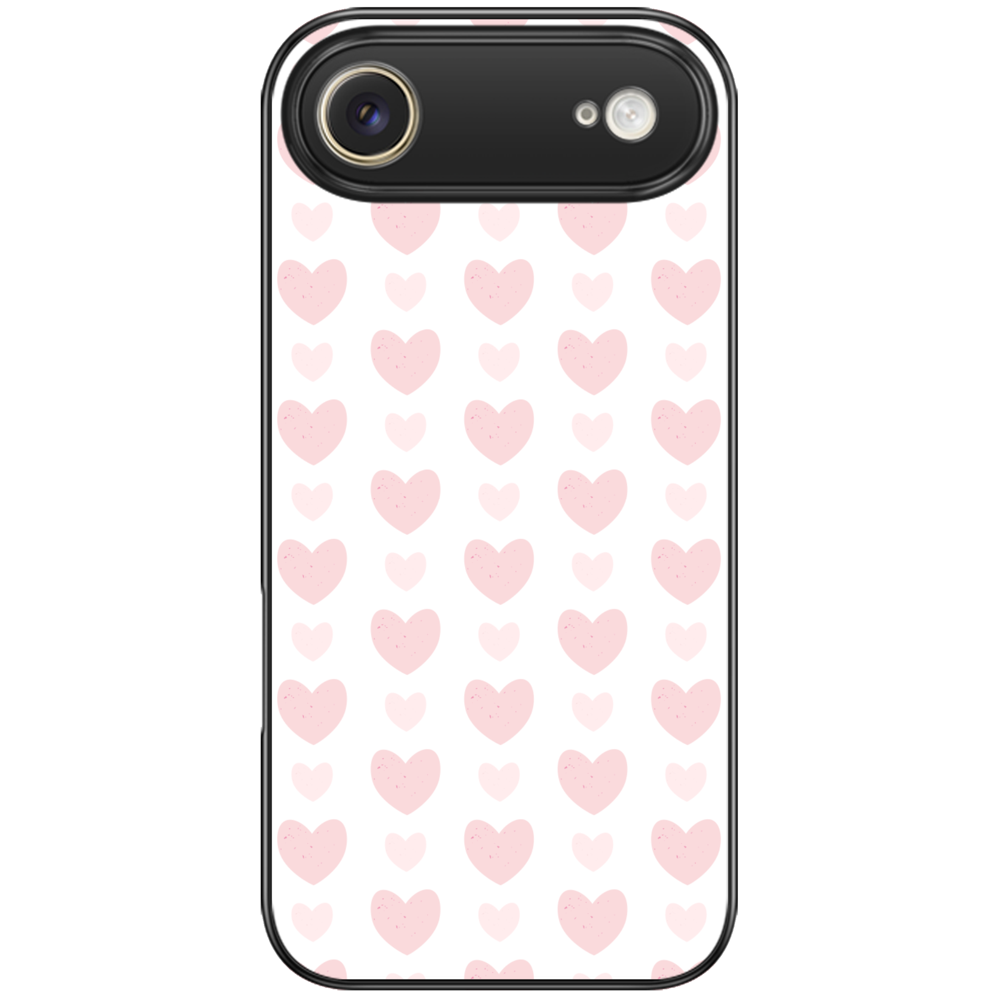 Blush Heart Grid Glossy Phone Case | Winky Cats