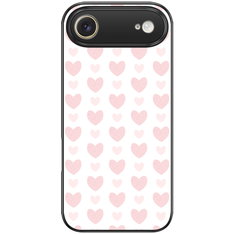 Blush Heart Grid Aesthetic Phone Case