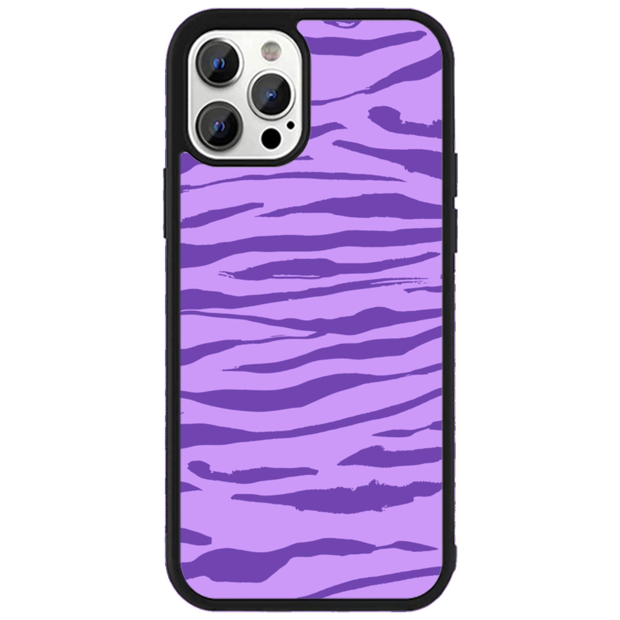Purple Zebra Swirls Glossy Phone Case | Winky Cats