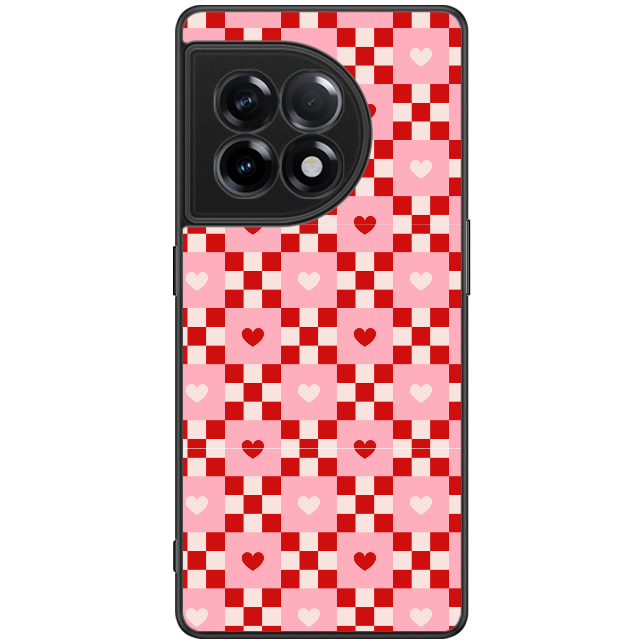 Cherry Hearts Gingham Phone Case | Winky Cats