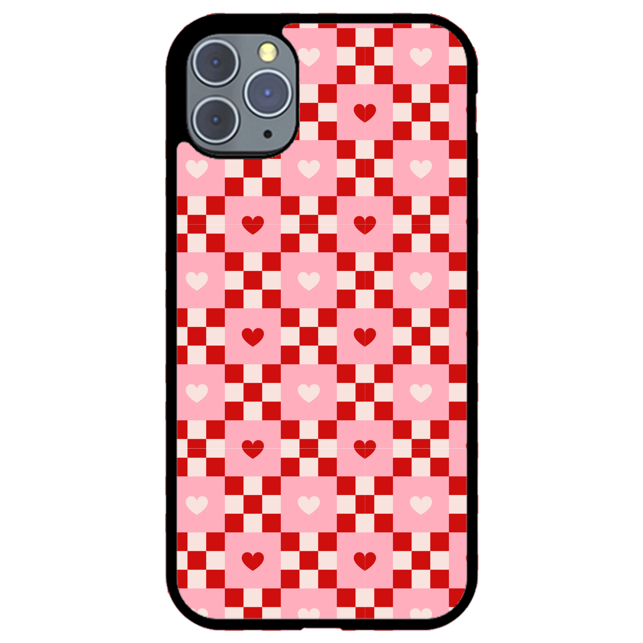 Cherry Hearts Gingham Phone Case | Winky Cats