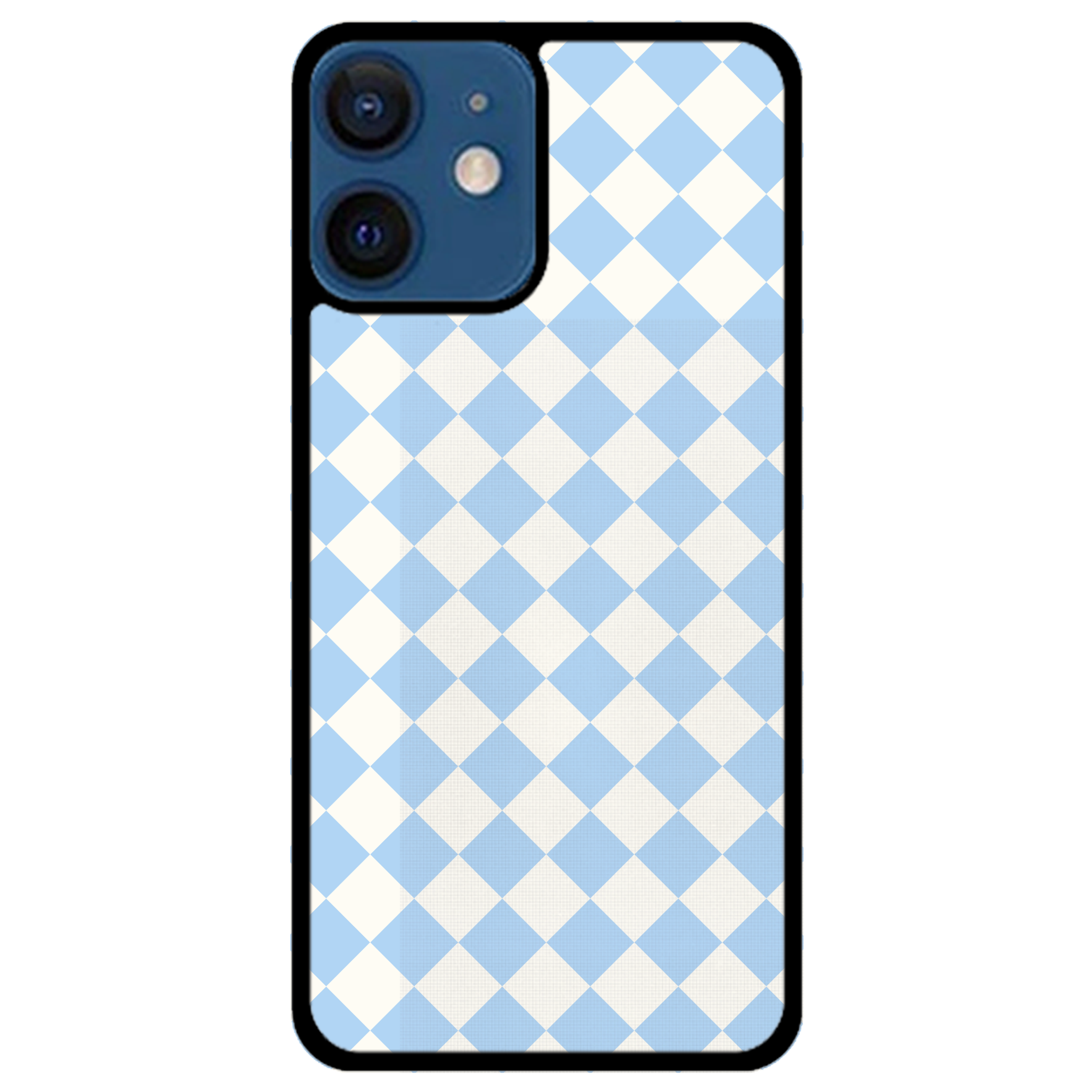 Blue and White Checkers Glossy Phone Case | Winky Cats