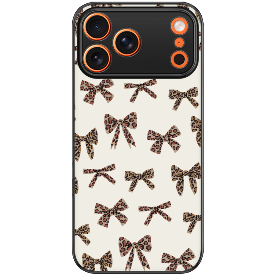 Leopard Print Bow Phone Case