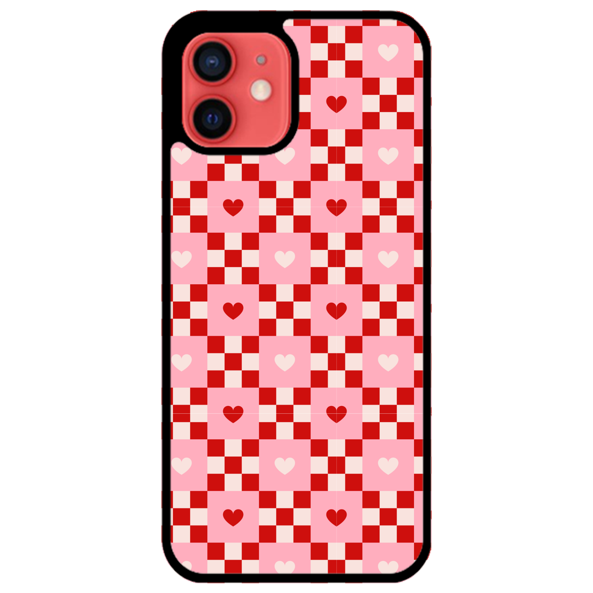 Cherry Hearts Gingham Phone Case | Winky Cats