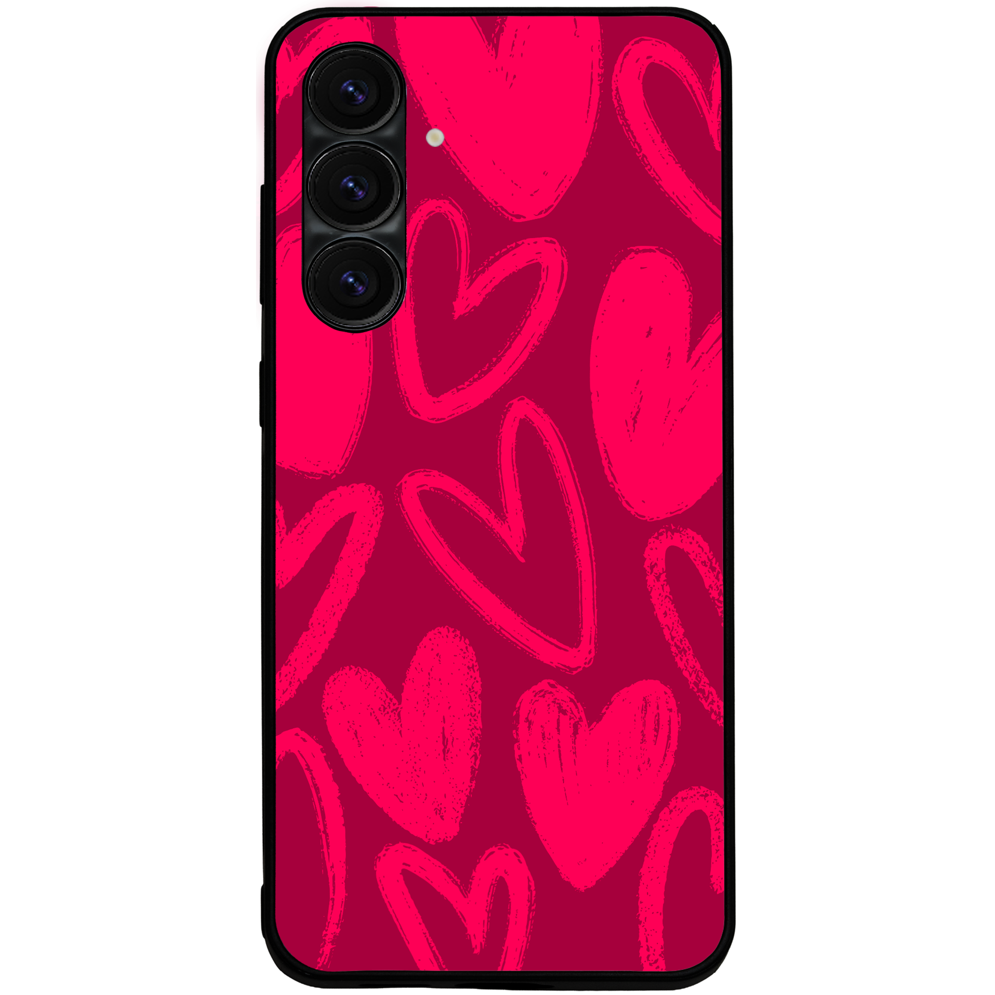 Berry Painted Hearts Glossy Phone Case | Winky Cats