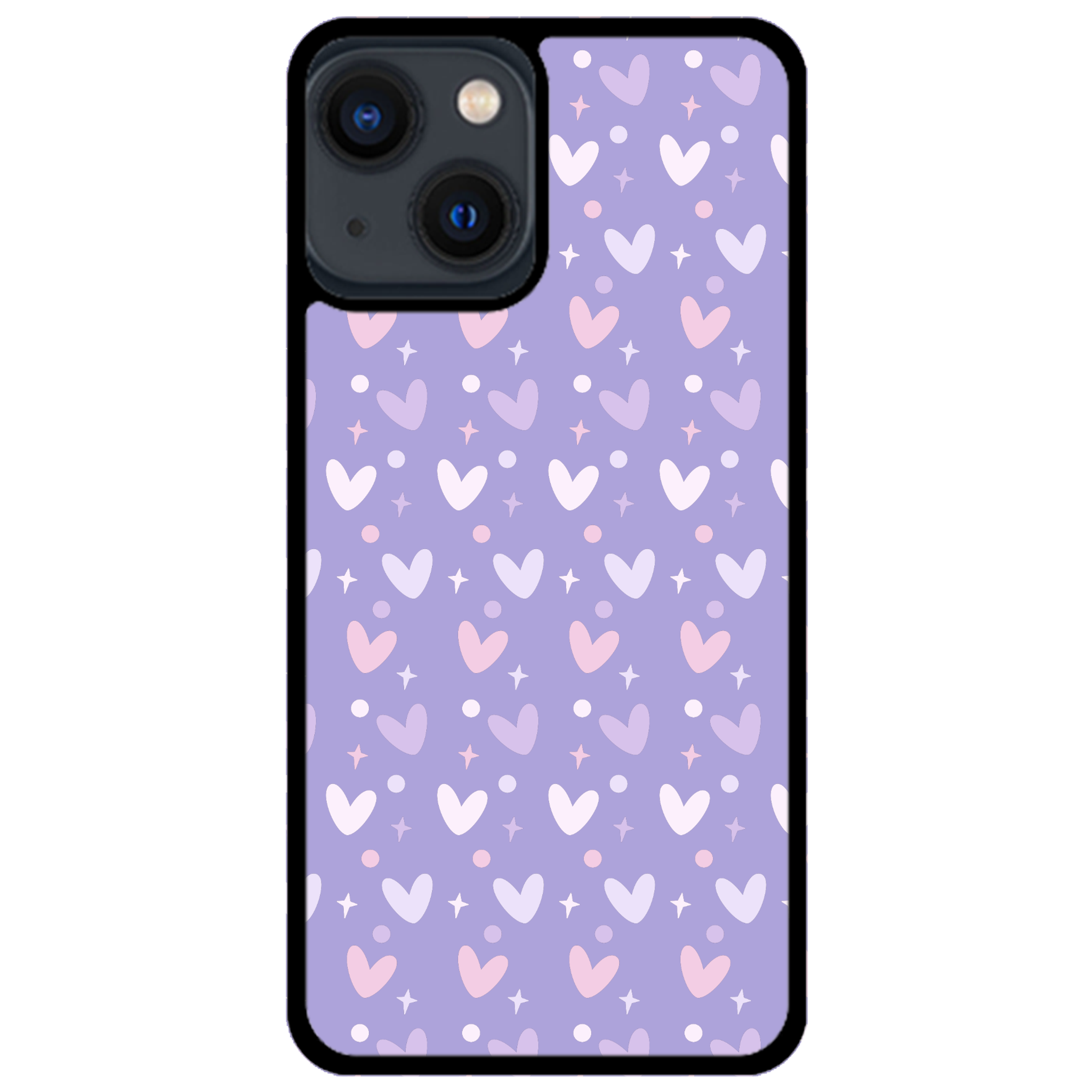 Lilac Heart Confetti Glossy Phone Case | Winky Cats