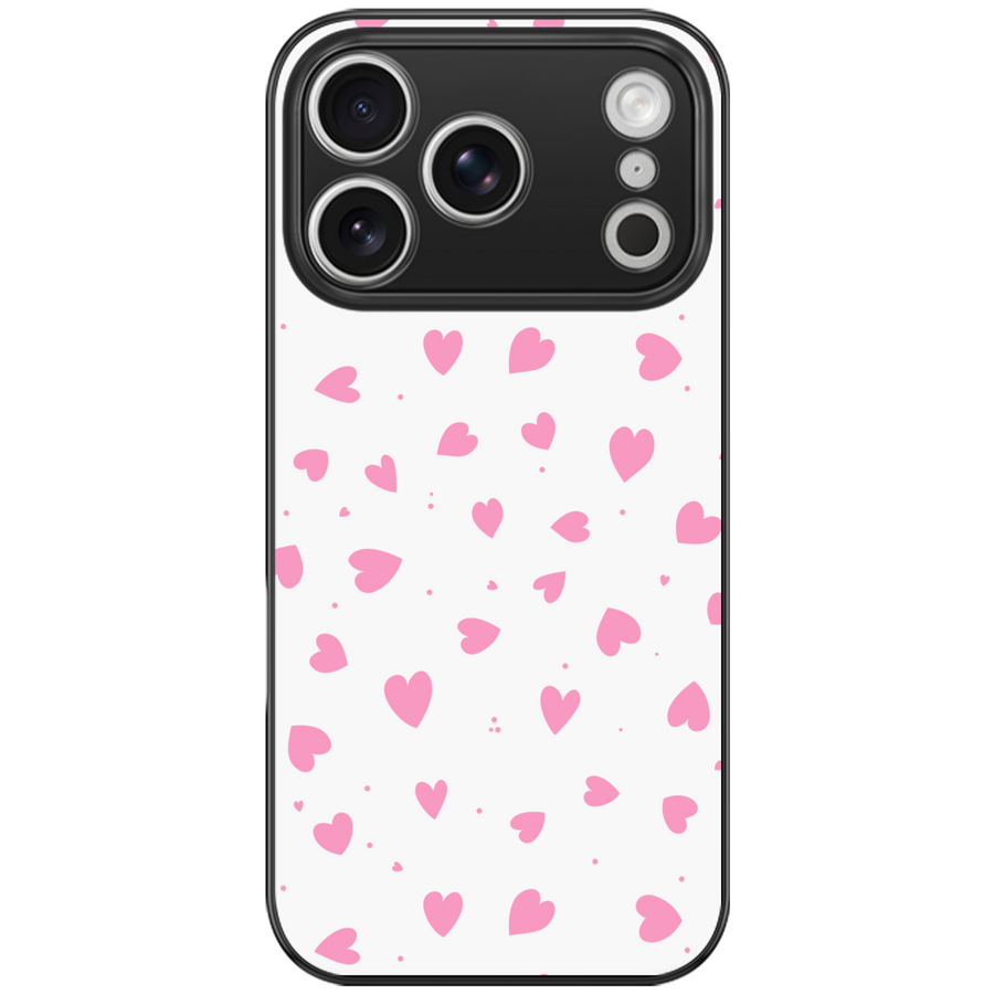 Pink Confetti Hearts Aesthetic Phone Case