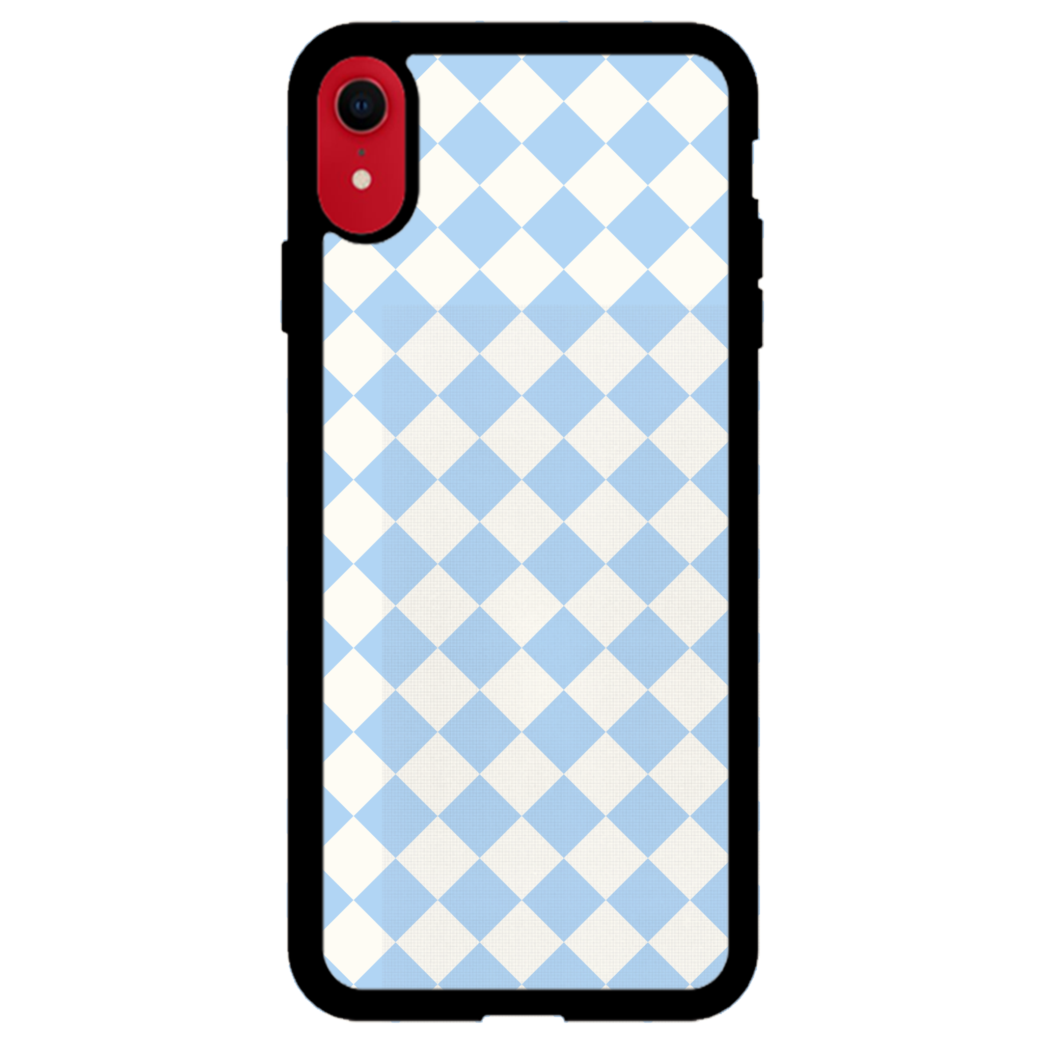 Blue and White Checkers Glossy Phone Case | Winky Cats