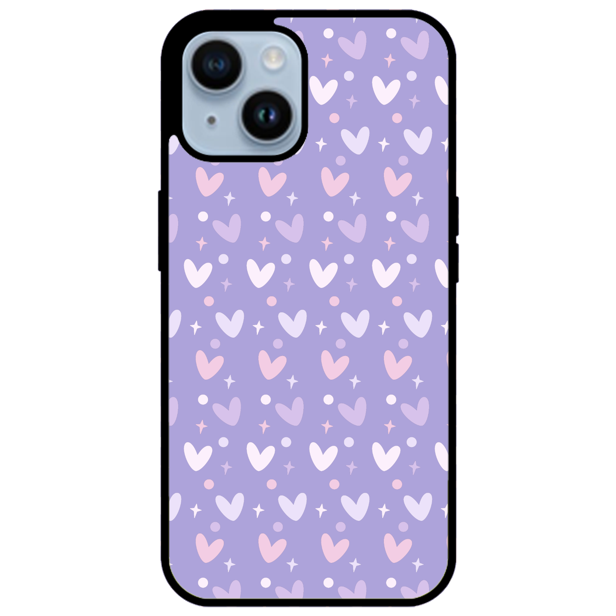 Lilac Heart Confetti Glossy Phone Case | Winky Cats