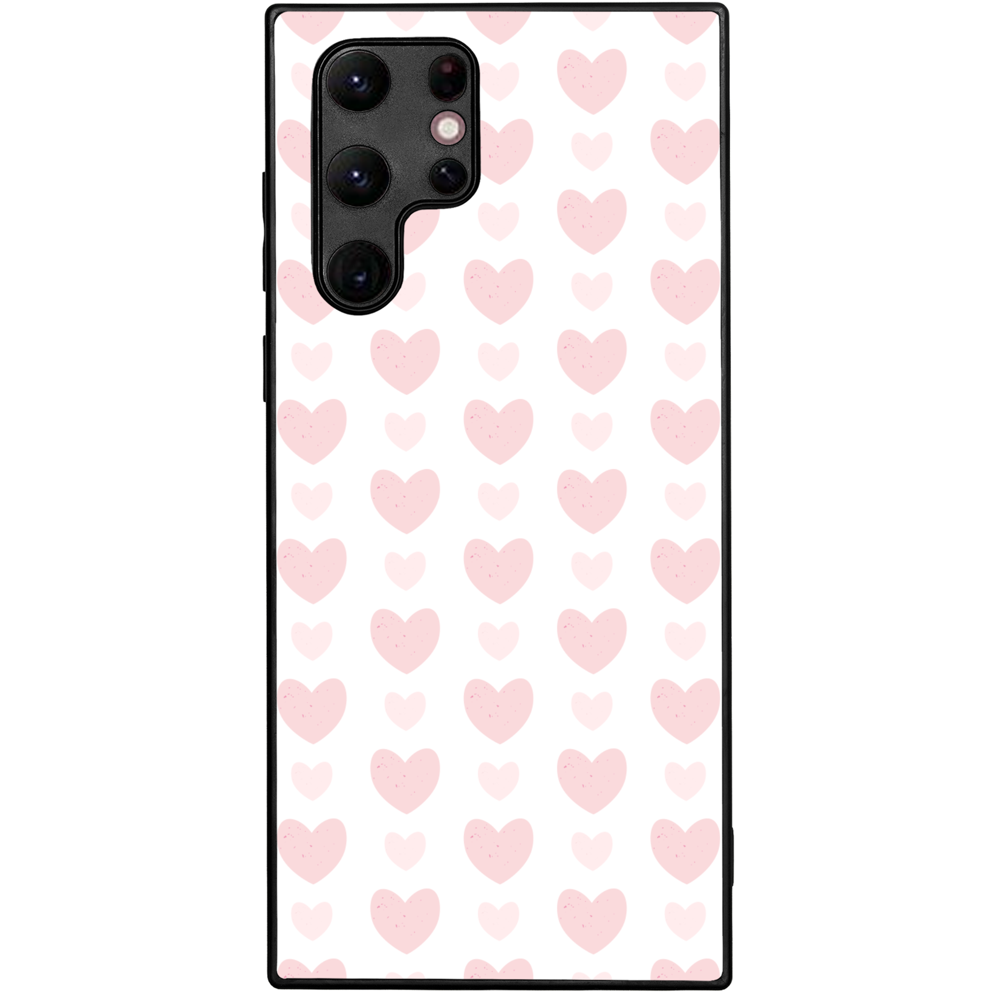 Blush Heart Grid Glossy Phone Case | Winky Cats