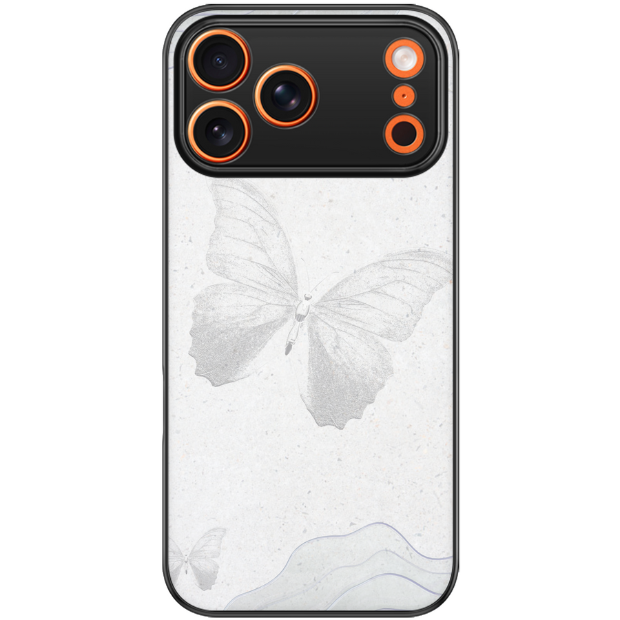 Whisper Grey Butterfly Phone Case