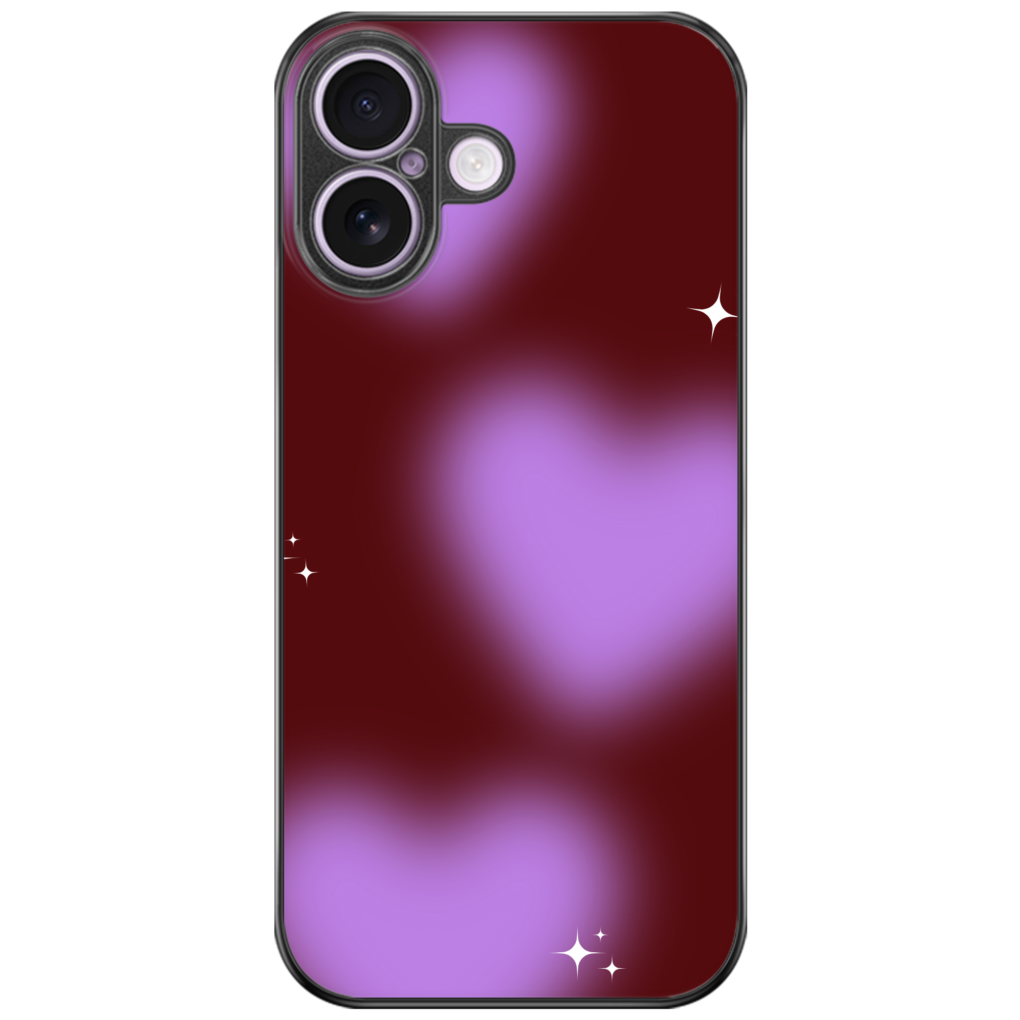 Purple Aura Hearts Glossy Phone Case | Winky Cats