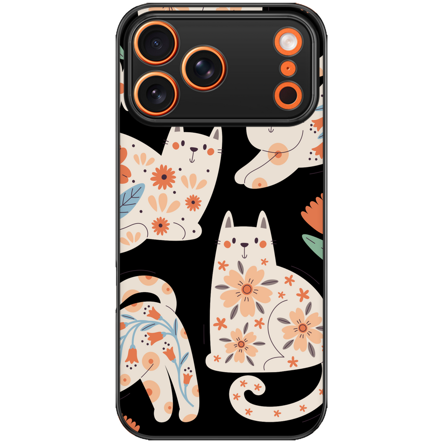 Folk Floral Cat Aesthetic Phone Case