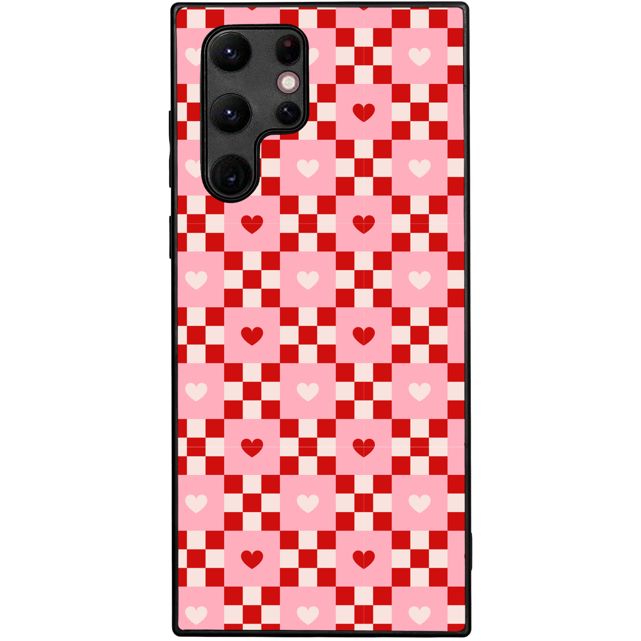 Cherry Hearts Gingham Phone Case | Winky Cats