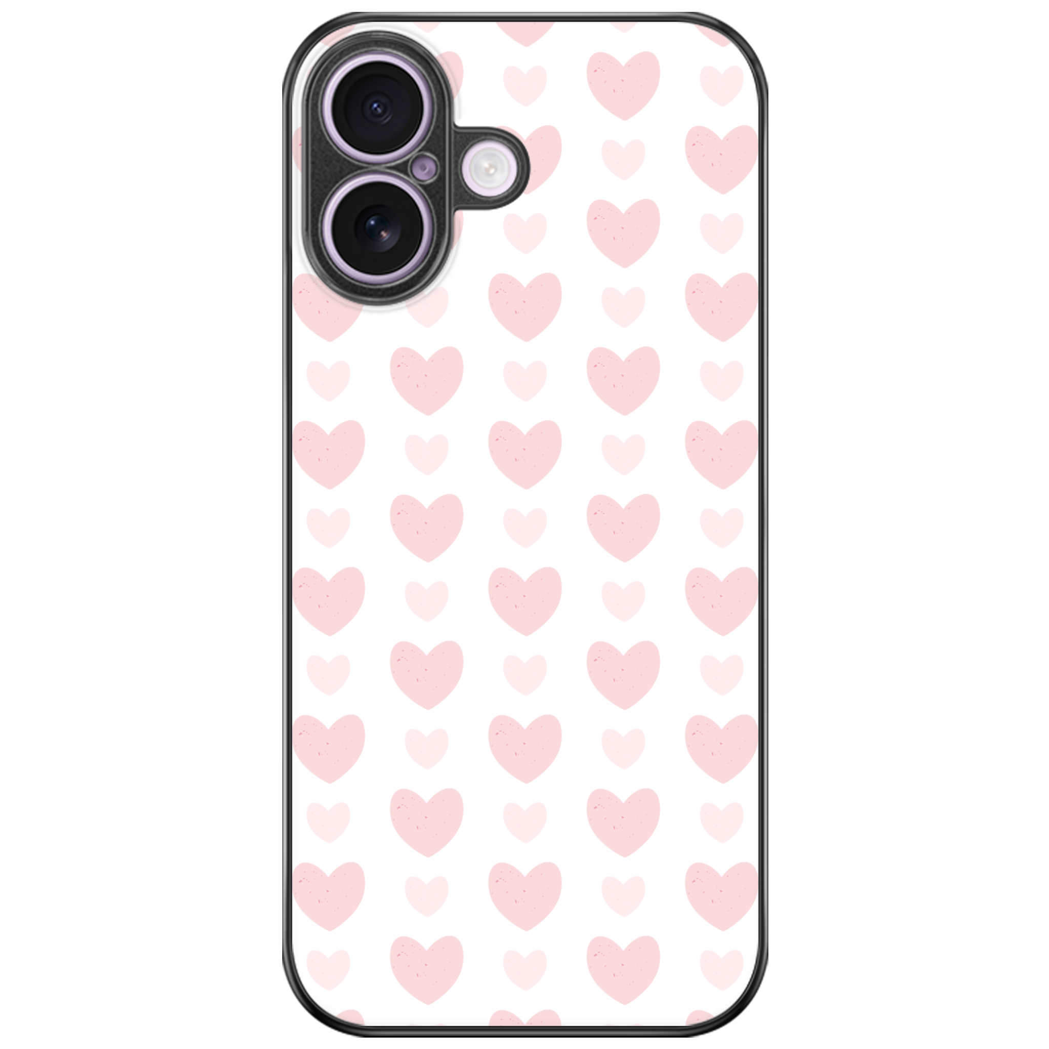 Blush Heart Grid Glossy Phone Case | Winky Cats