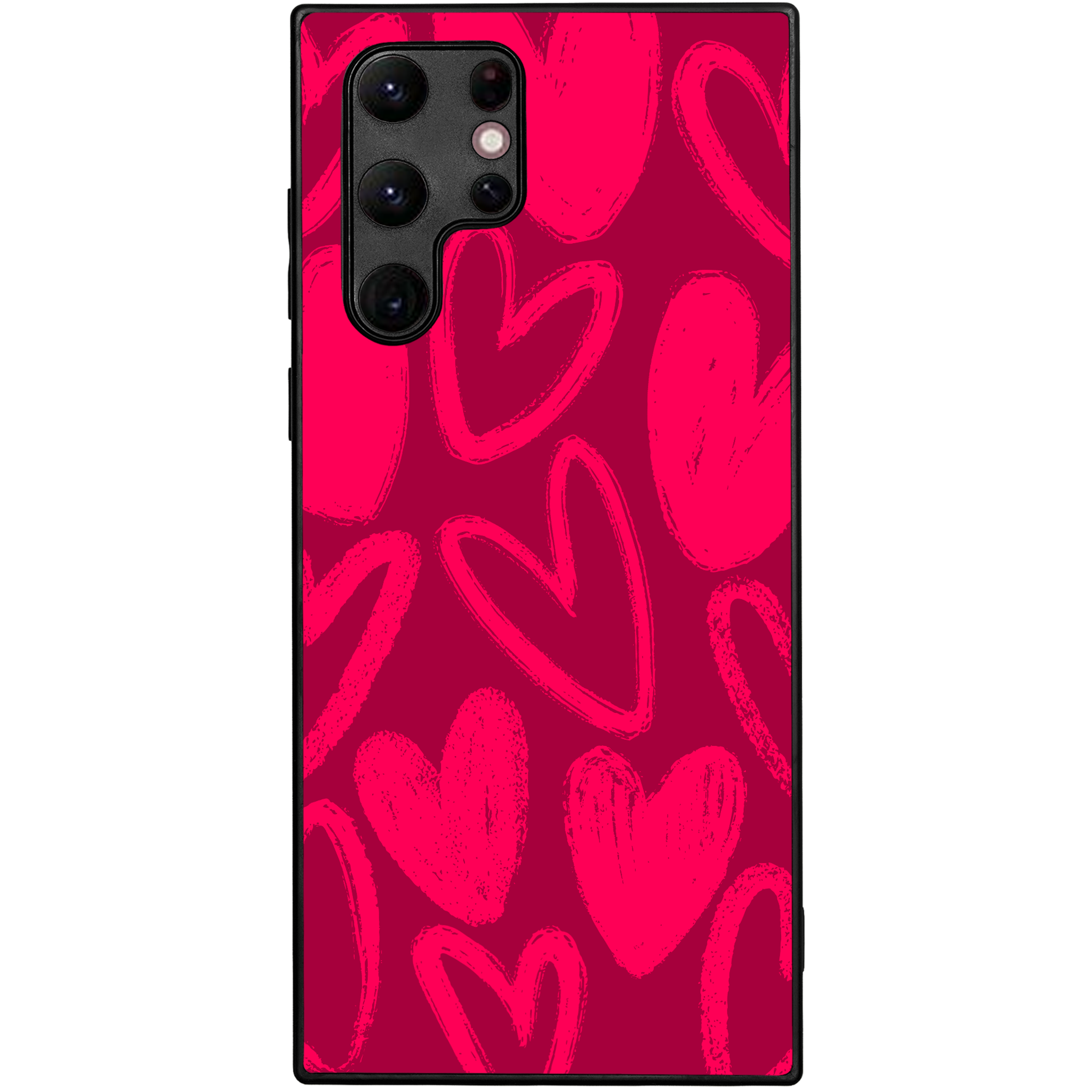 Berry Painted Hearts Glossy Phone Case | Winky Cats
